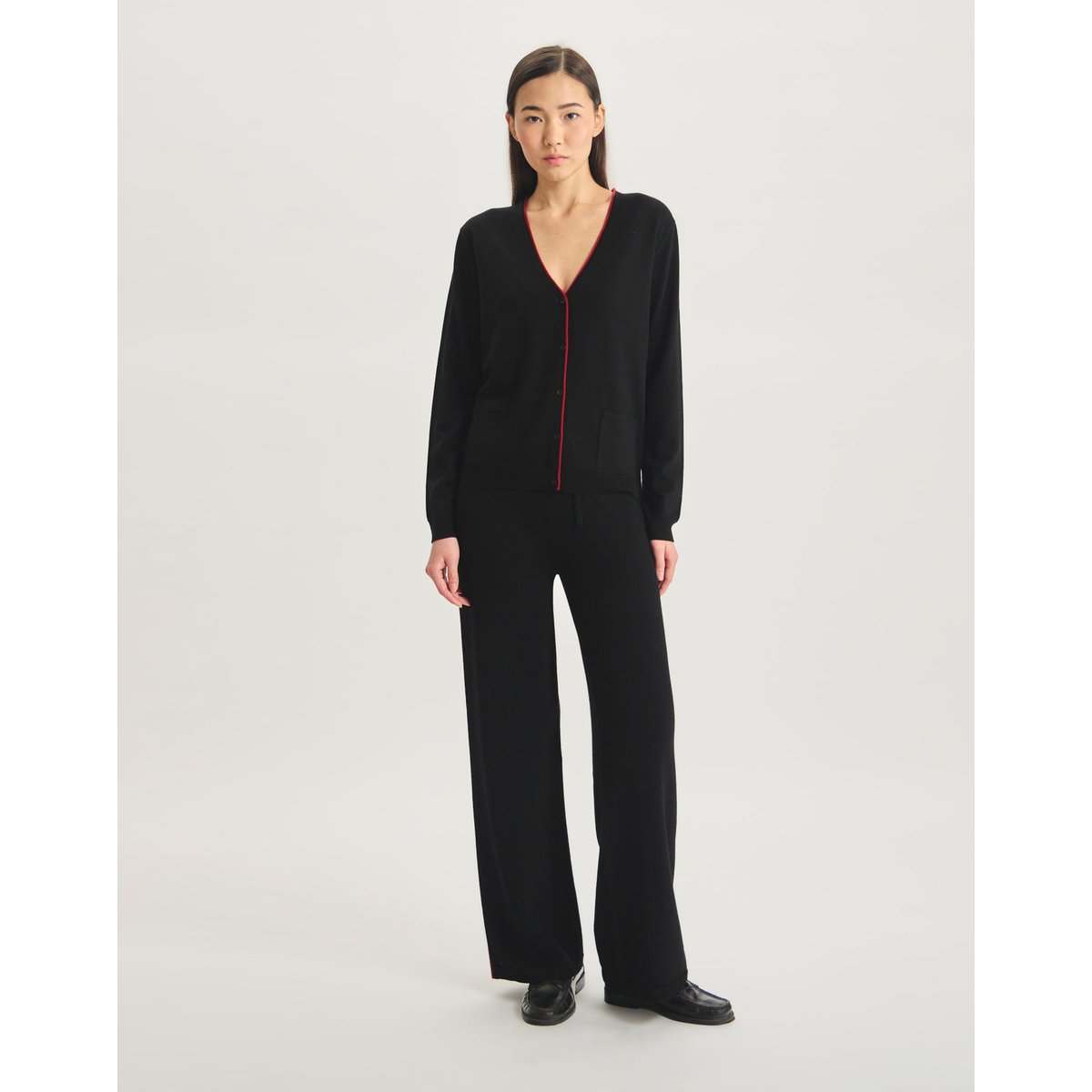 Cardigan Clotaire en laine mérinos noir, INES DE LA FRESSANGE PARIS