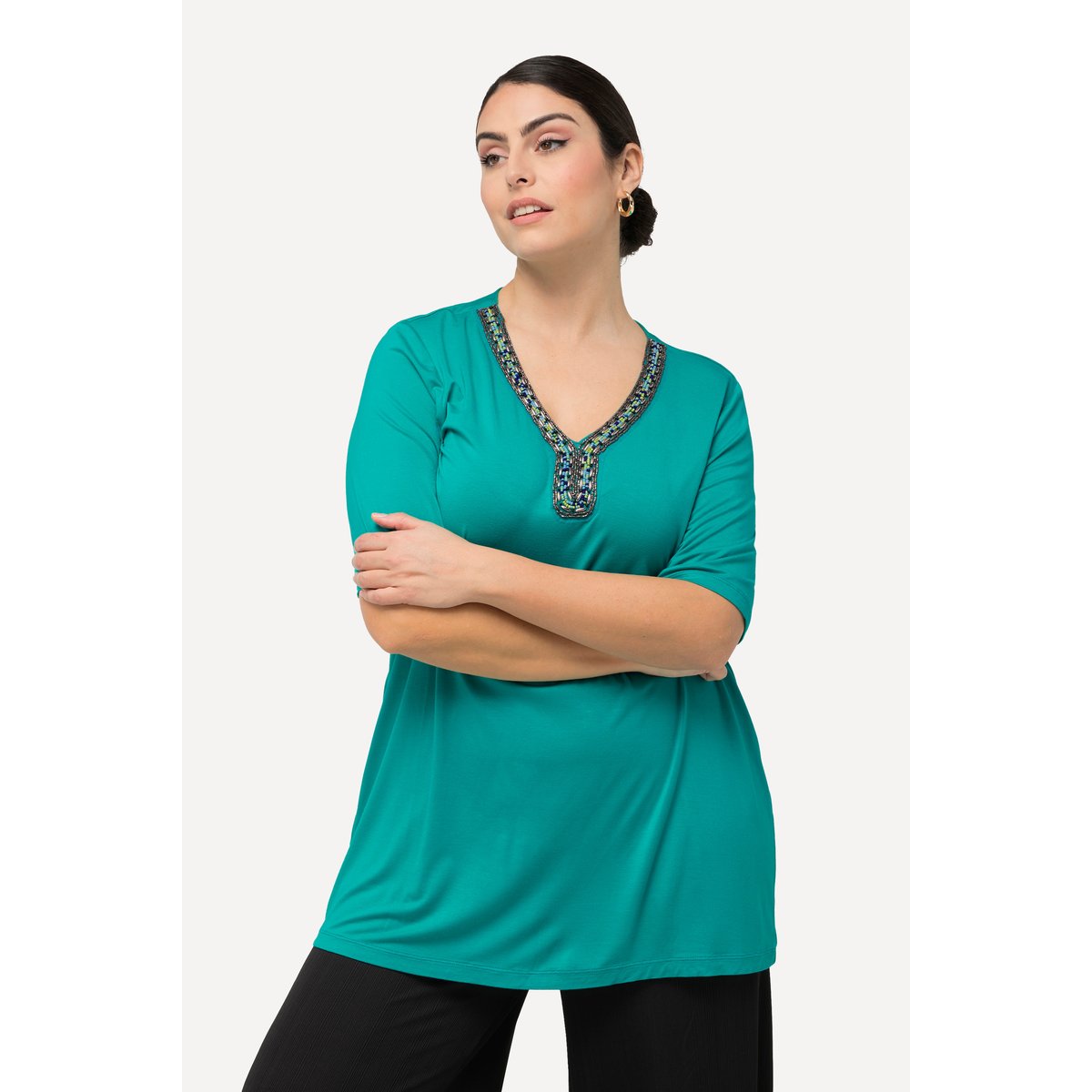 T-shirt à manches courtes bleu turquoise, ULLA POPKEN