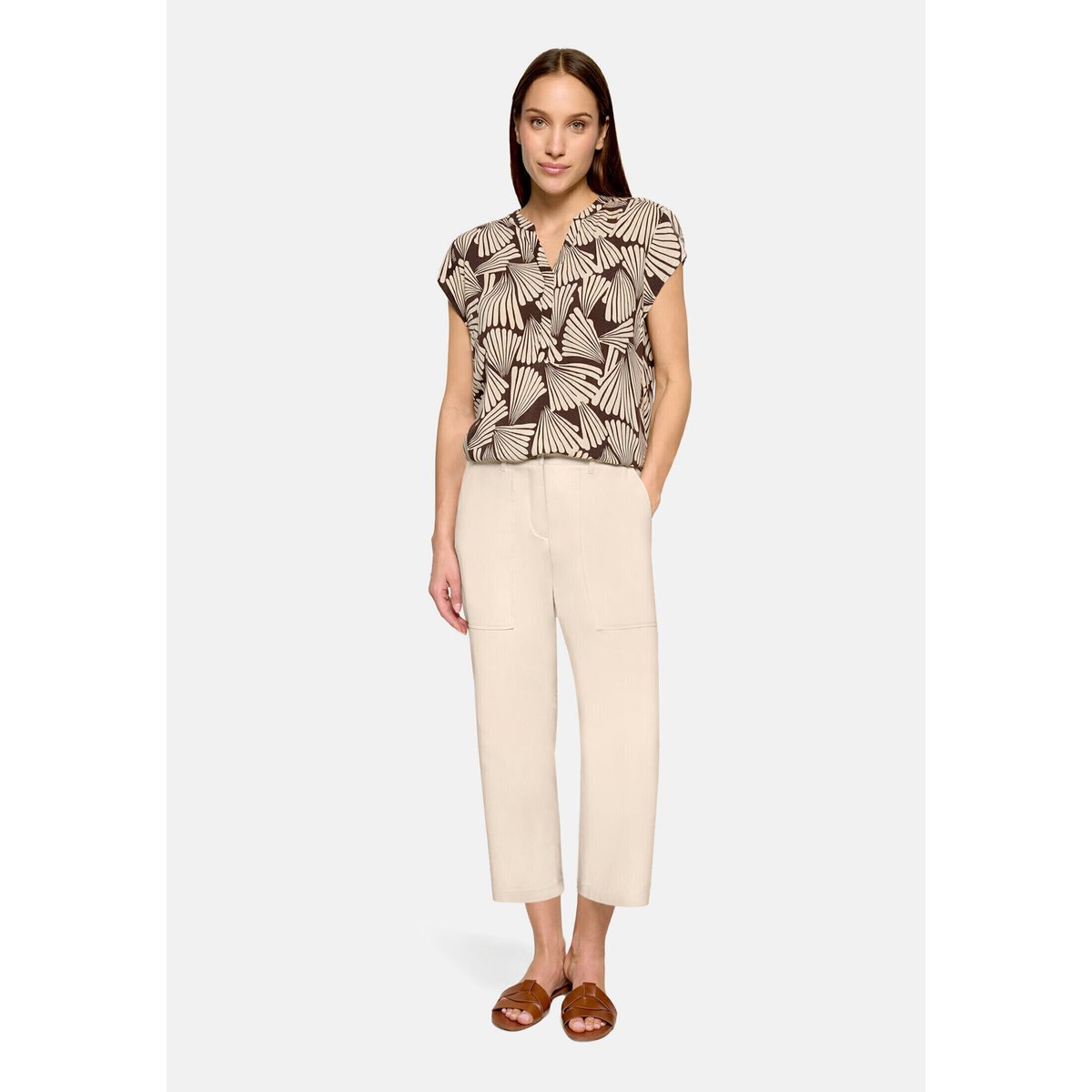 Tunique manches courtes marron/beige, BETTY BARCLAY