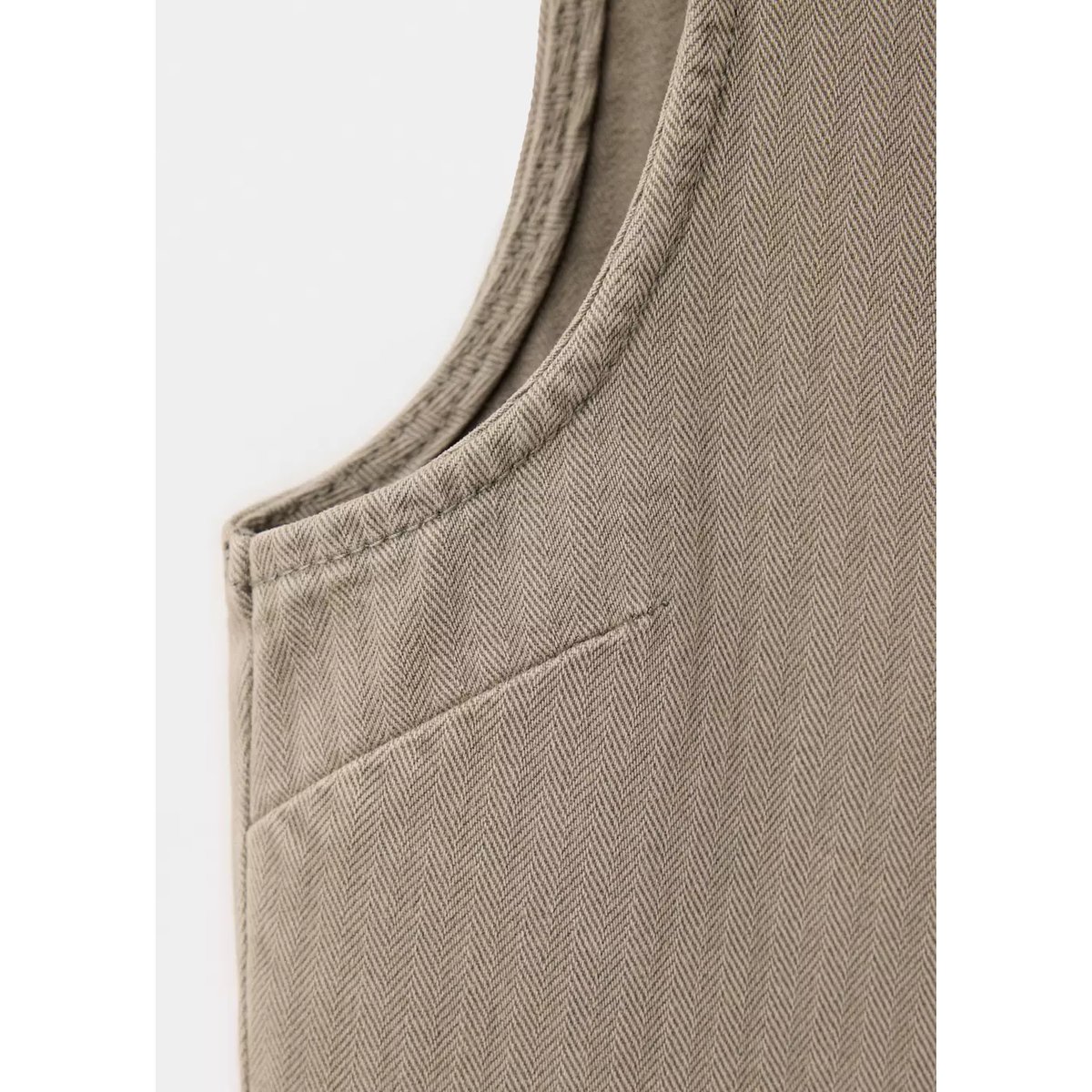 Gilet en jean rayé kaki, MANGO TEEN