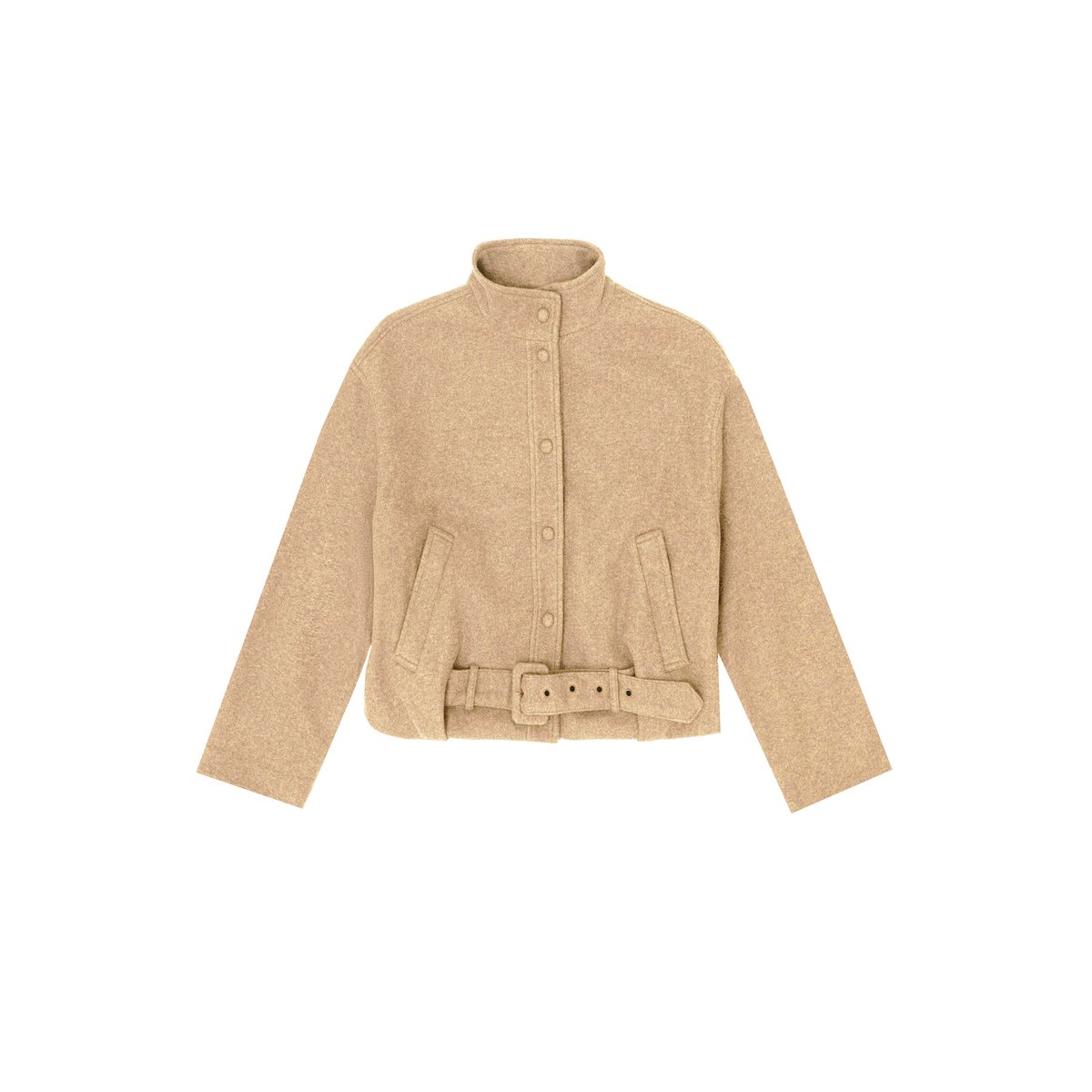 Manteau col montant uni NAELA 13-beige, LA PETITE ETOILE