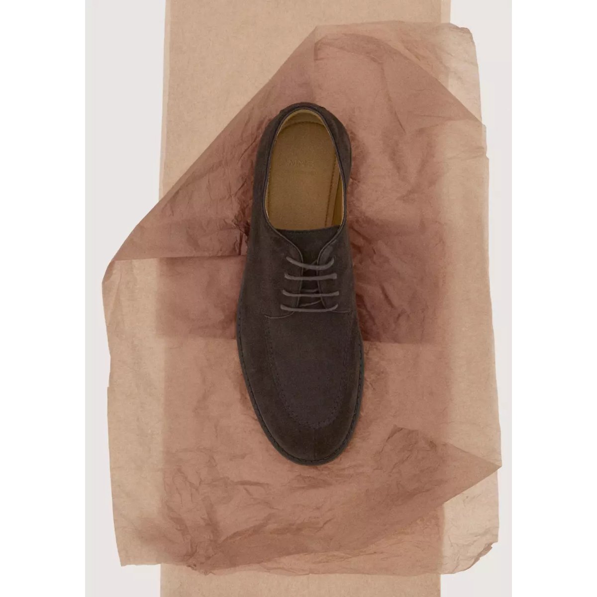 Chaussures costume cuir suède marron, MANGO MAN