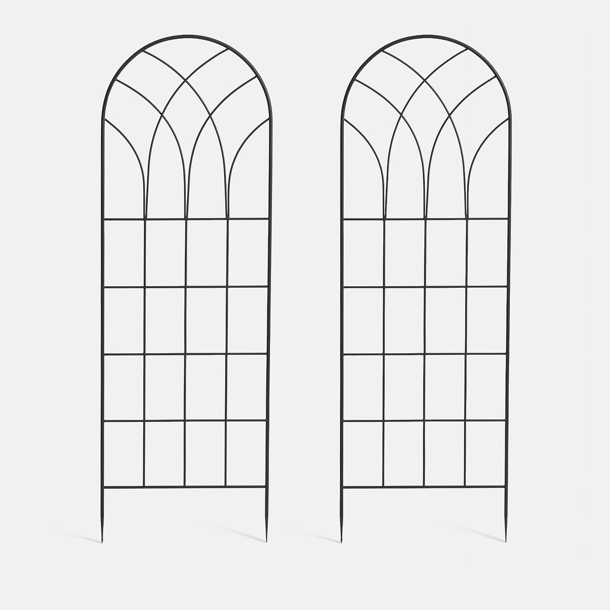 Lot de 2 treillis de jardin en métal acier noir, LA REDOUTE INTERIEURS