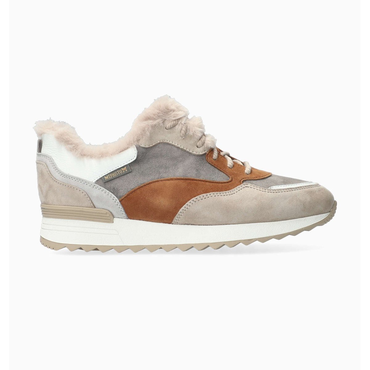 Baskets en cuir TOYA gris chaud 5140, MEPHISTO