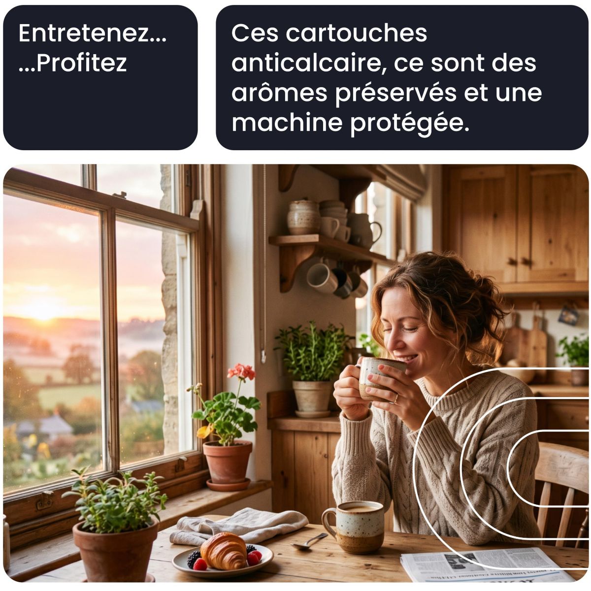 Cartouche filtrante pour expresso broyeur, compatible Philips et Saeco - Lot de 4 couleur unique, ESSENTIEL B