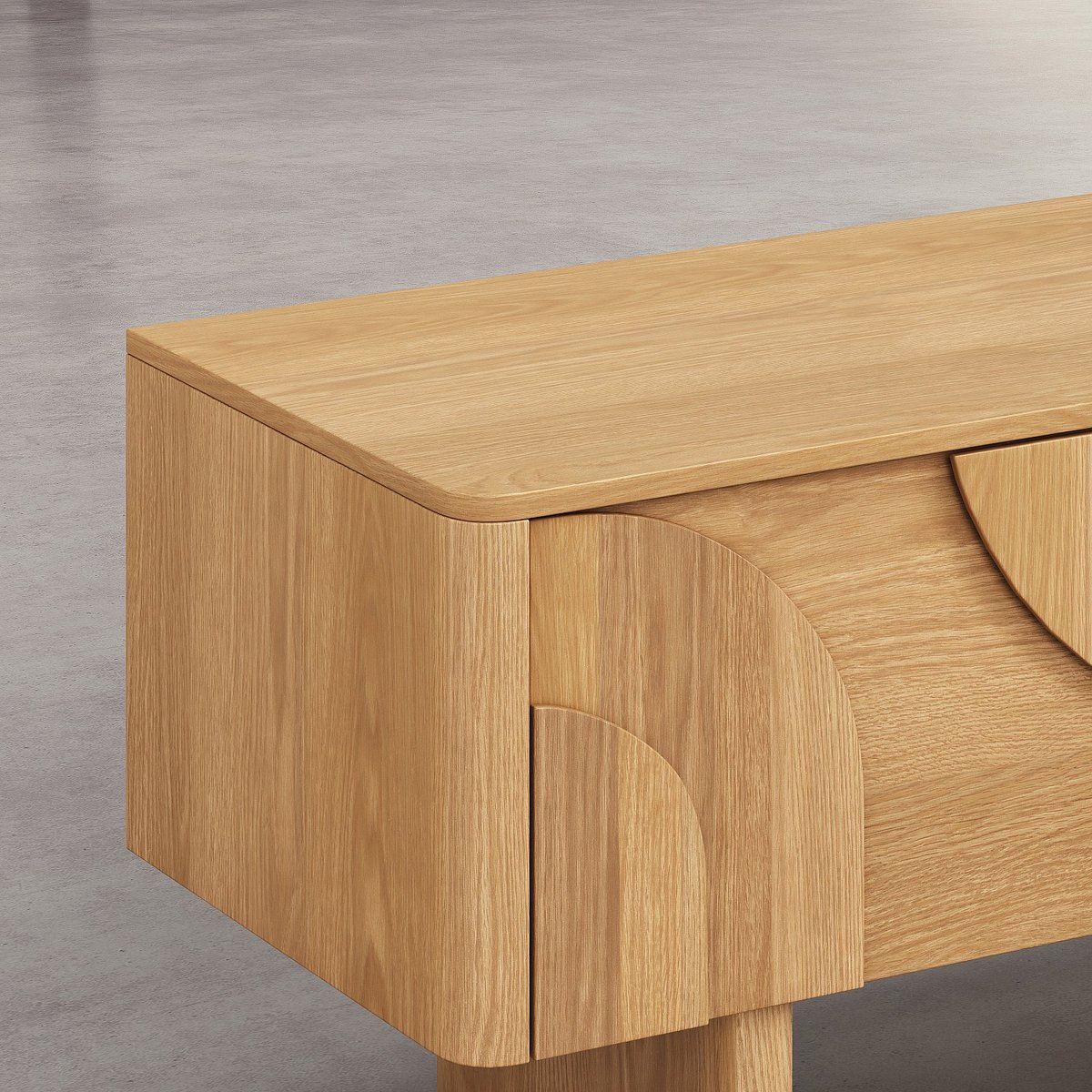 Banc TV panneau de particule, panneau et dérivés de bois MILORD naturel clair, HABITAT