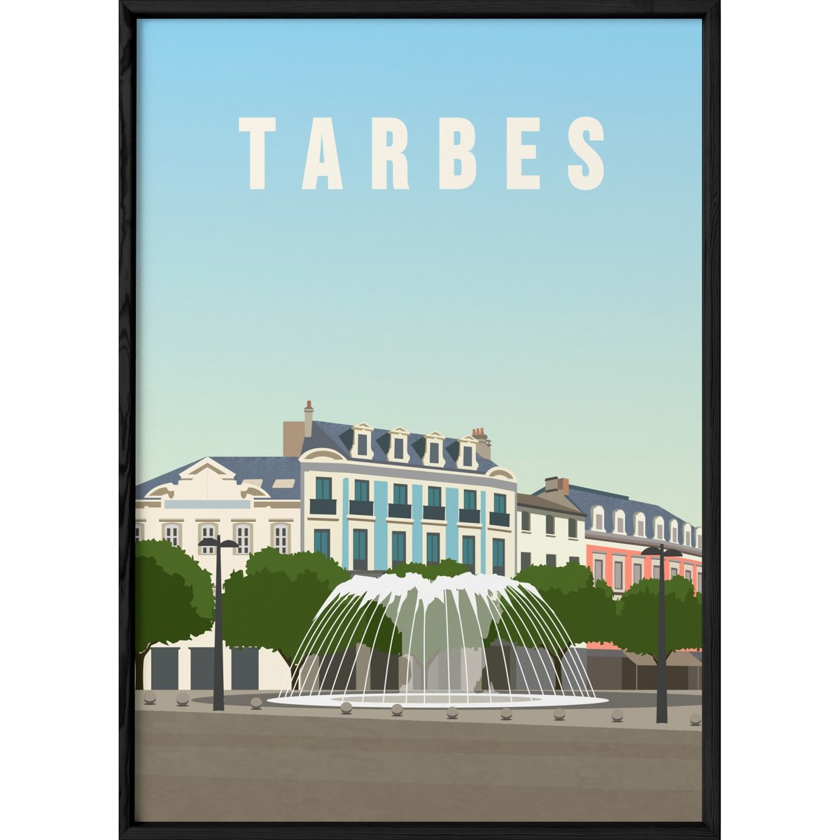 Affiche ville Tarbes blanc, L'AFFICHERIE