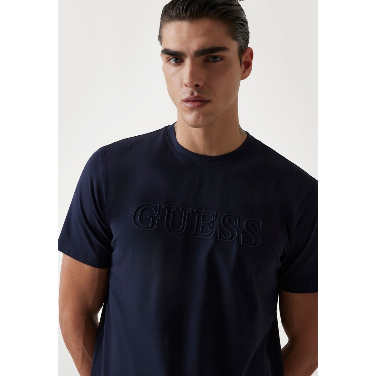 T-Shirt À Logo Imprimé bleu foncé, GUESS