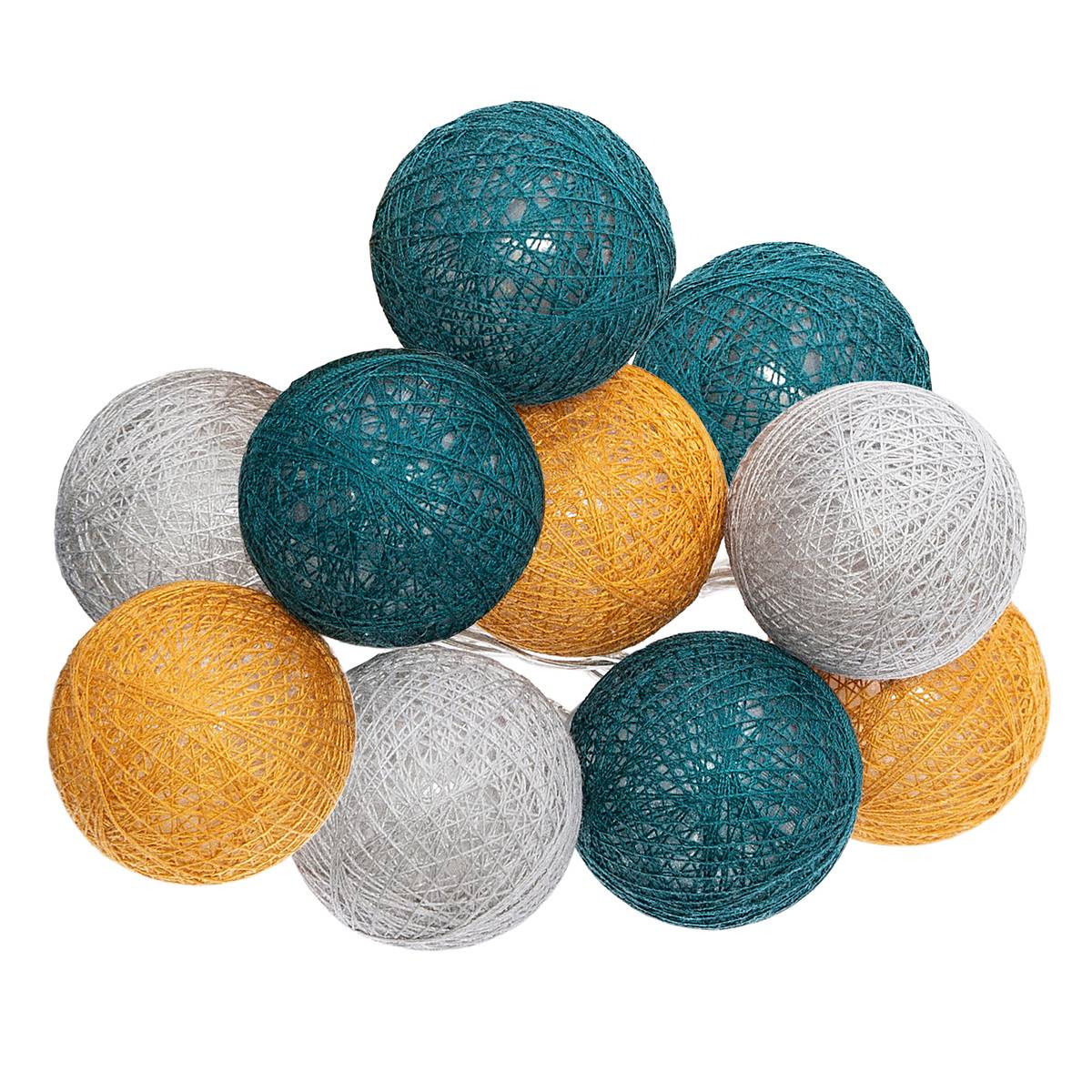 Guirlande LED 10 boules TARA gris, ATMOSPHERA
