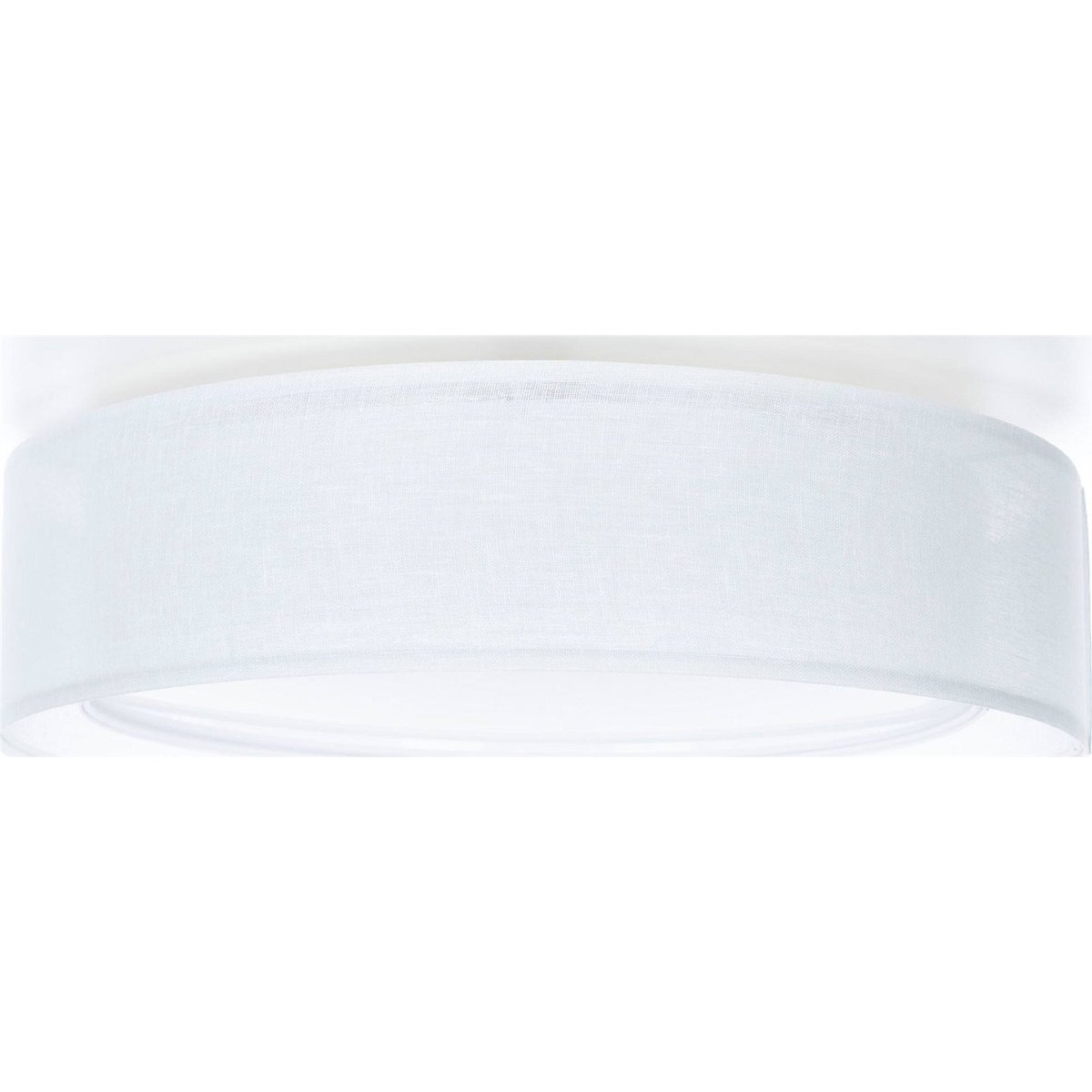 Plafonnier rond en tissu double couche Puro blanc tissu semi-transparent, BPS KONCEPT