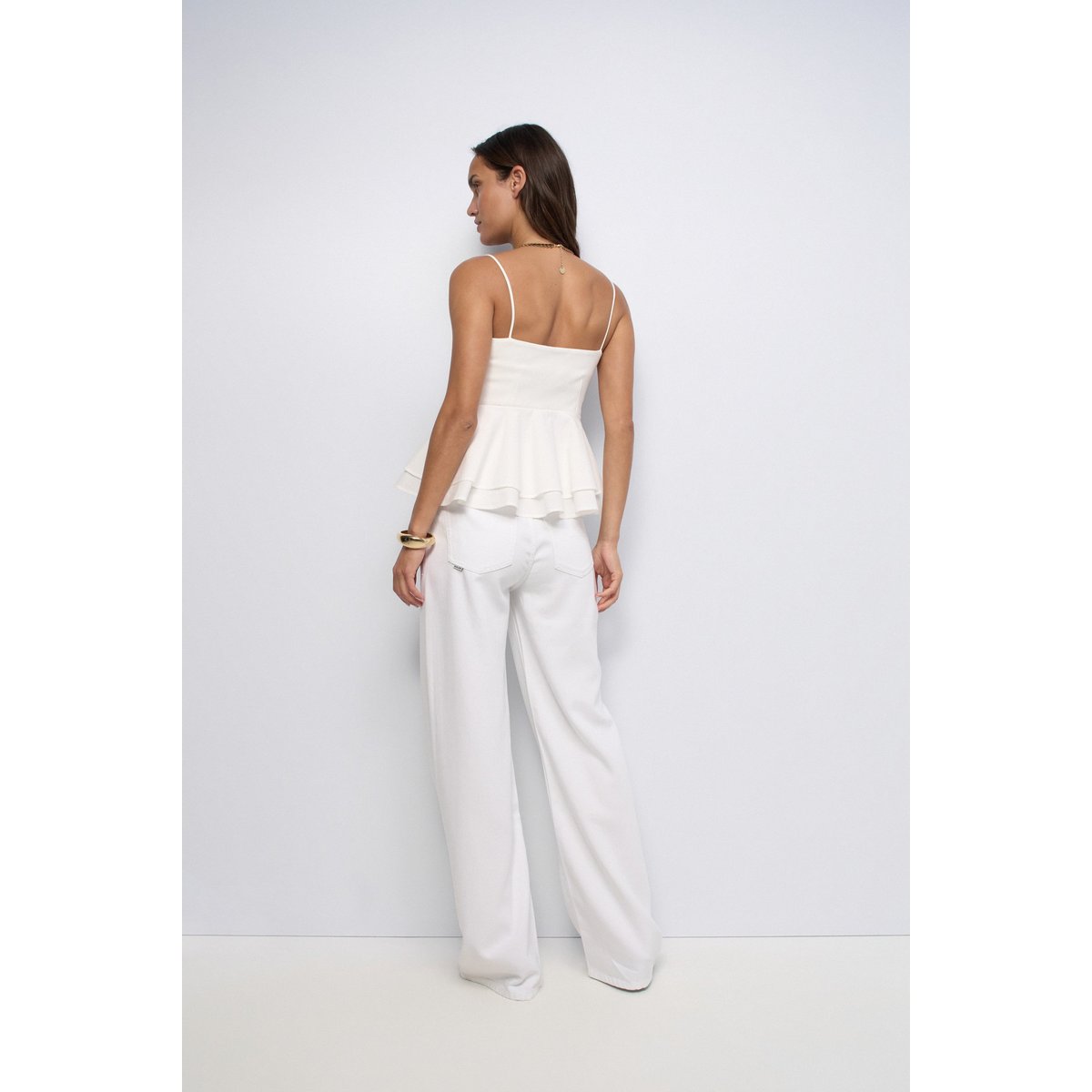 TOP AVEC MÉLANGE DE MATIÈRES blanc, SALSA JEANS