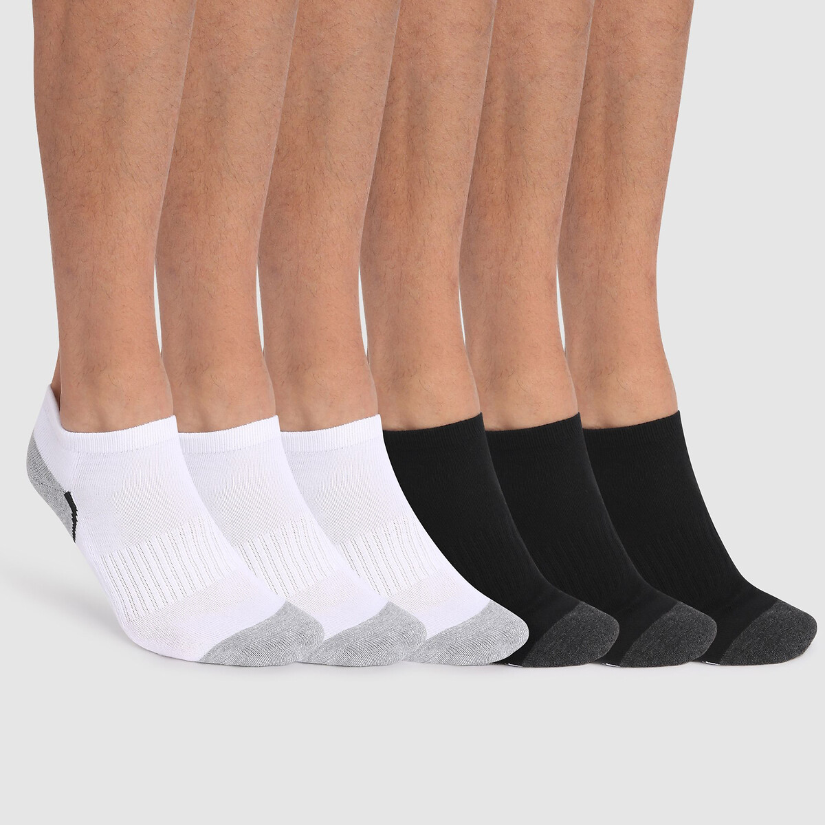 Confezione di 6 paia di fantasmini ECODIM SPORT bianco + nero, DIM