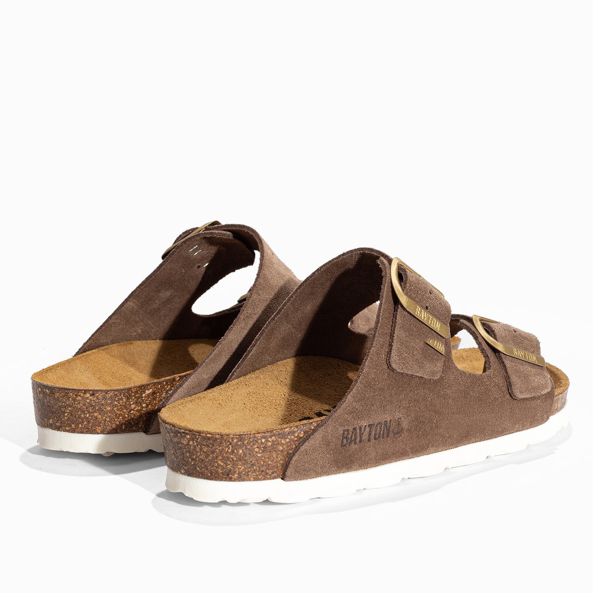 Sandales en cuir suedé ATLAS taupe, BAYTON