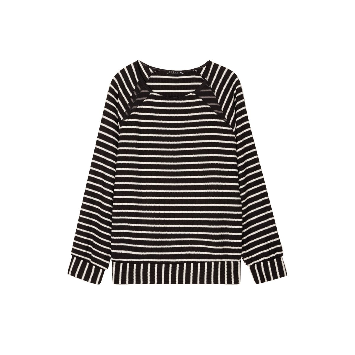 Pull à rayures femme noir, BREAL