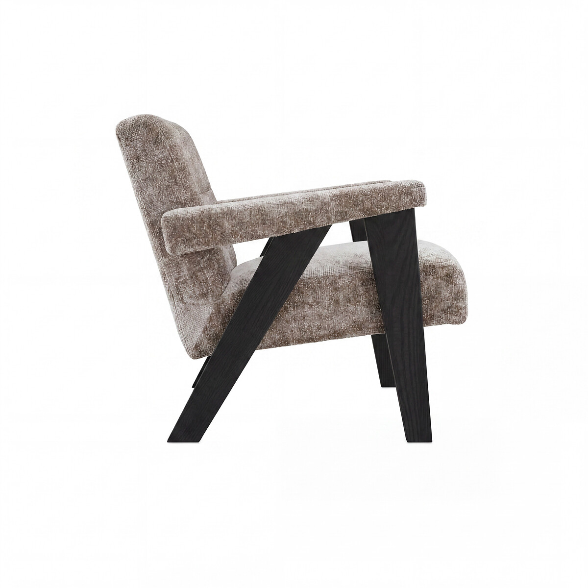 Alessa Velvet Tweed Upholstered Accent Armchair dark beige, ÉDITÉ