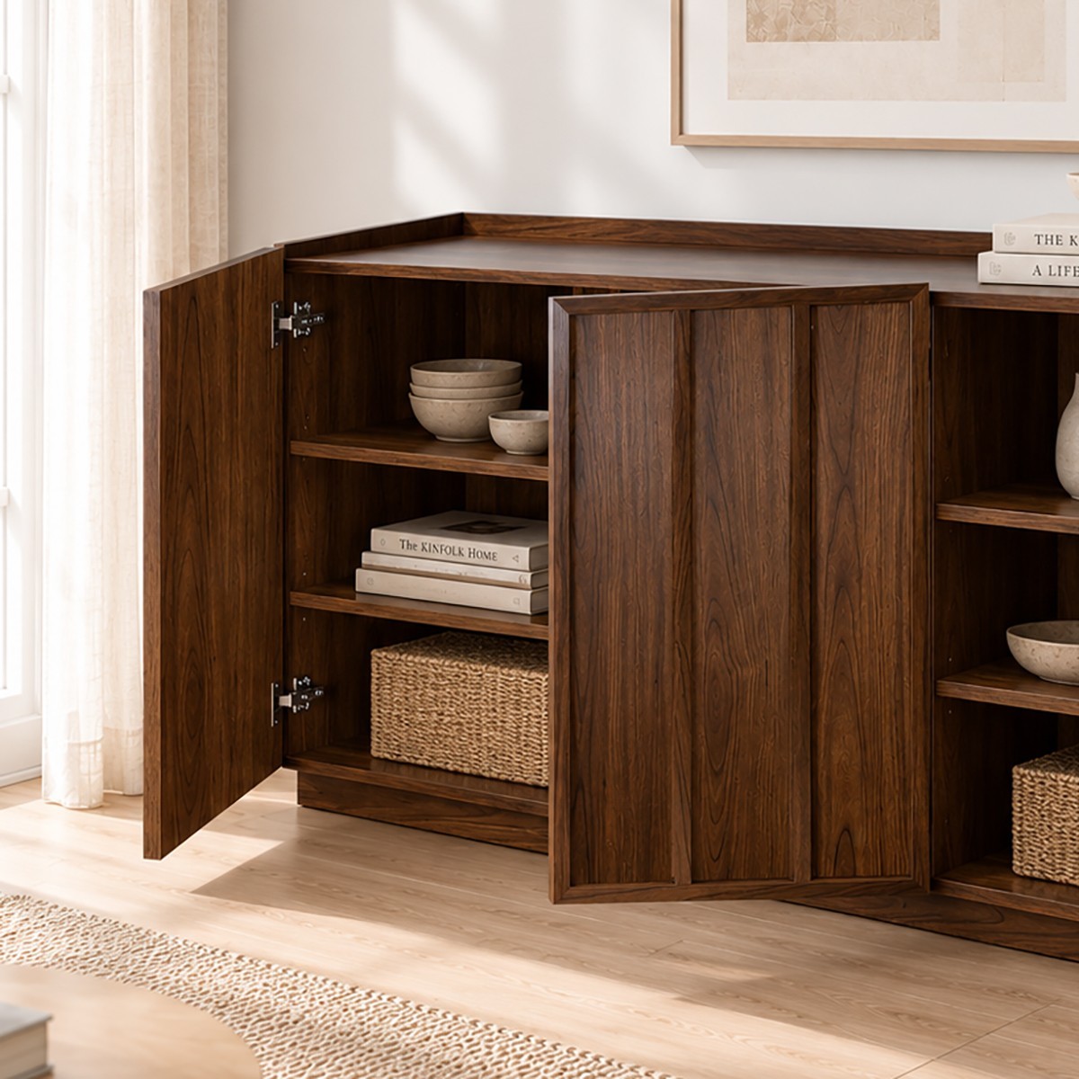 Buffet 3 portes - ABEL bois foncé, CALICOSY