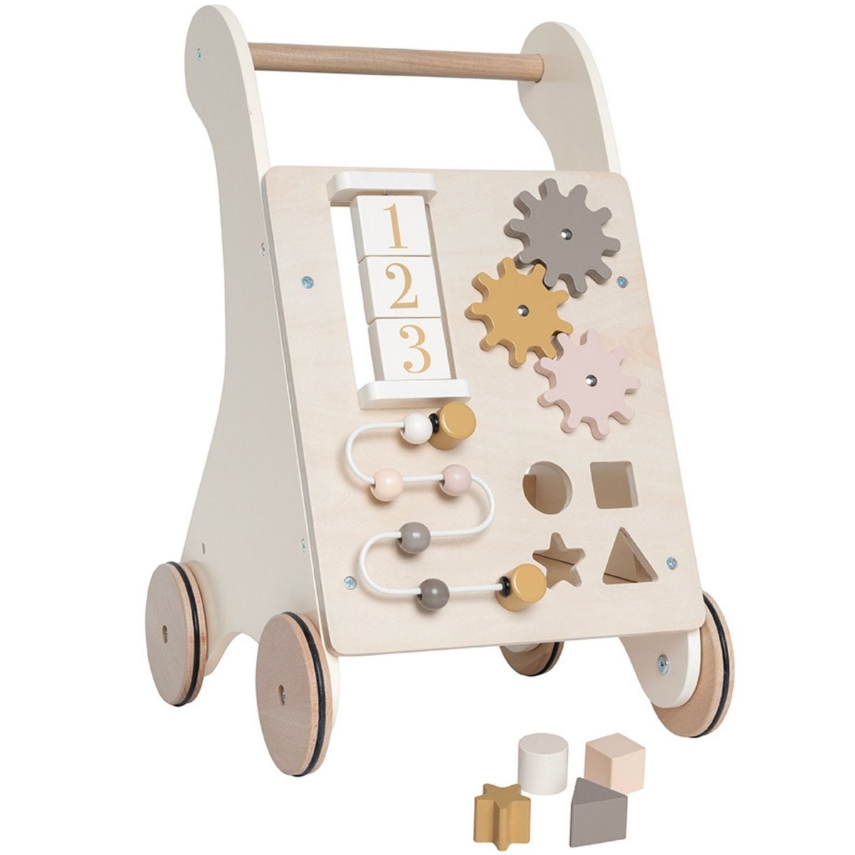 Chariot d'activité beige, rose, gris, JABADABADO