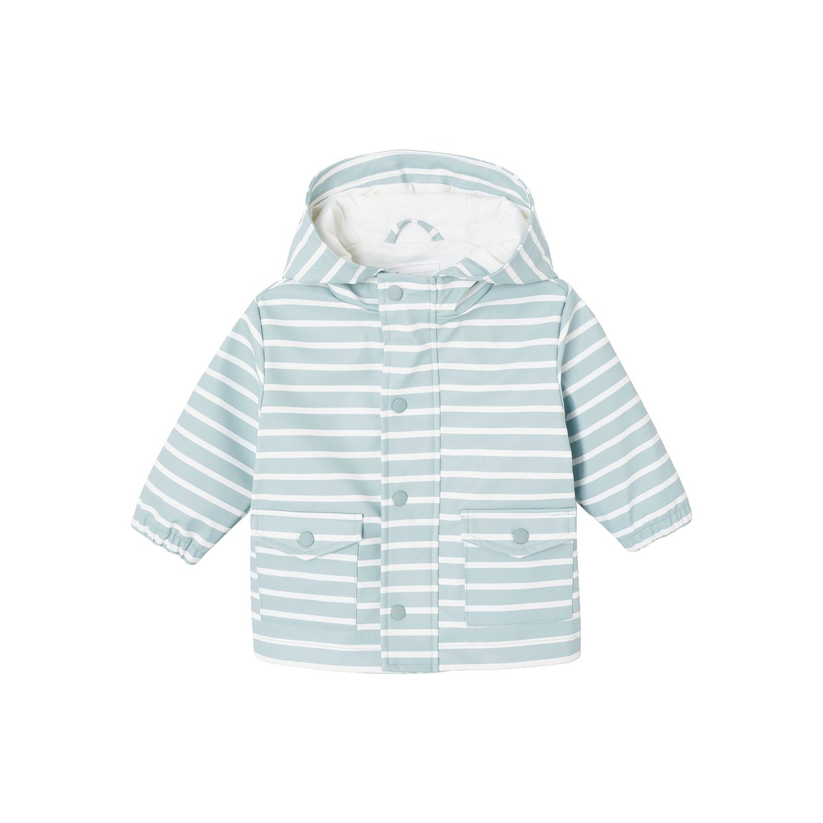 Ensemble pluie bébé ciré et pantalon bleu grisé, VERTBAUDET