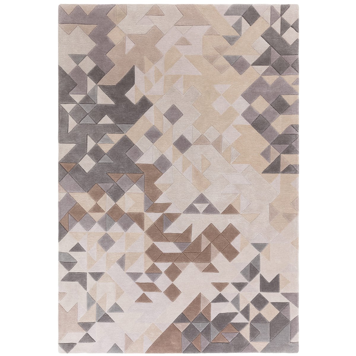 Tapis salon et chambre moderne tufté main MYSTERIA gris, NOVATREND