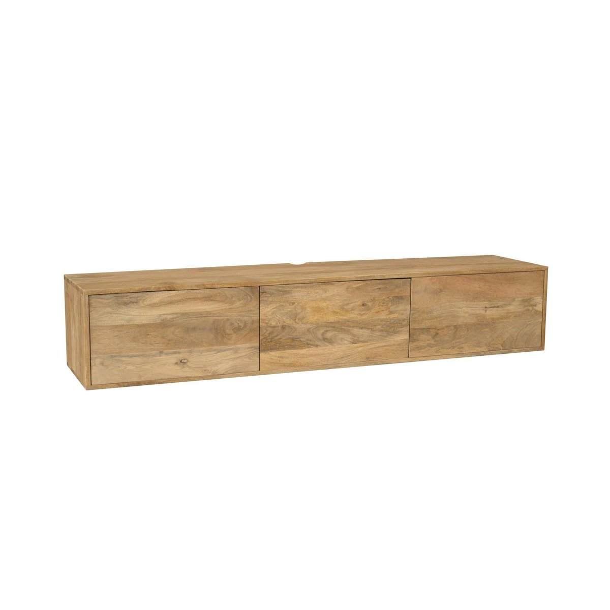 Meuble TV mural 3 portes 160 cm JUNO bois clair, PIER IMPORT