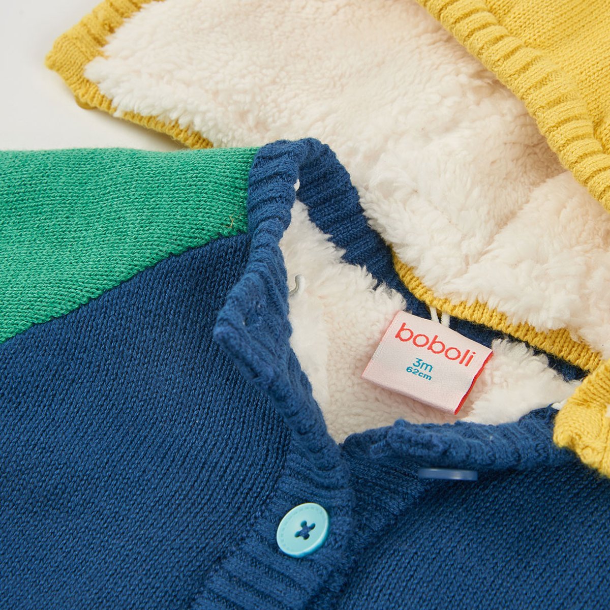 Veste bébé garçon maille à capuche bleu, BOBOLI