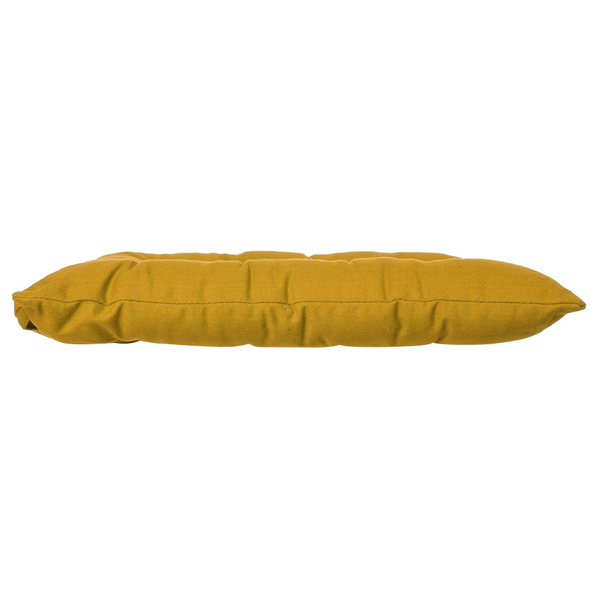 Galette de chaise carrée en coton ocre, ATMOSPHERA