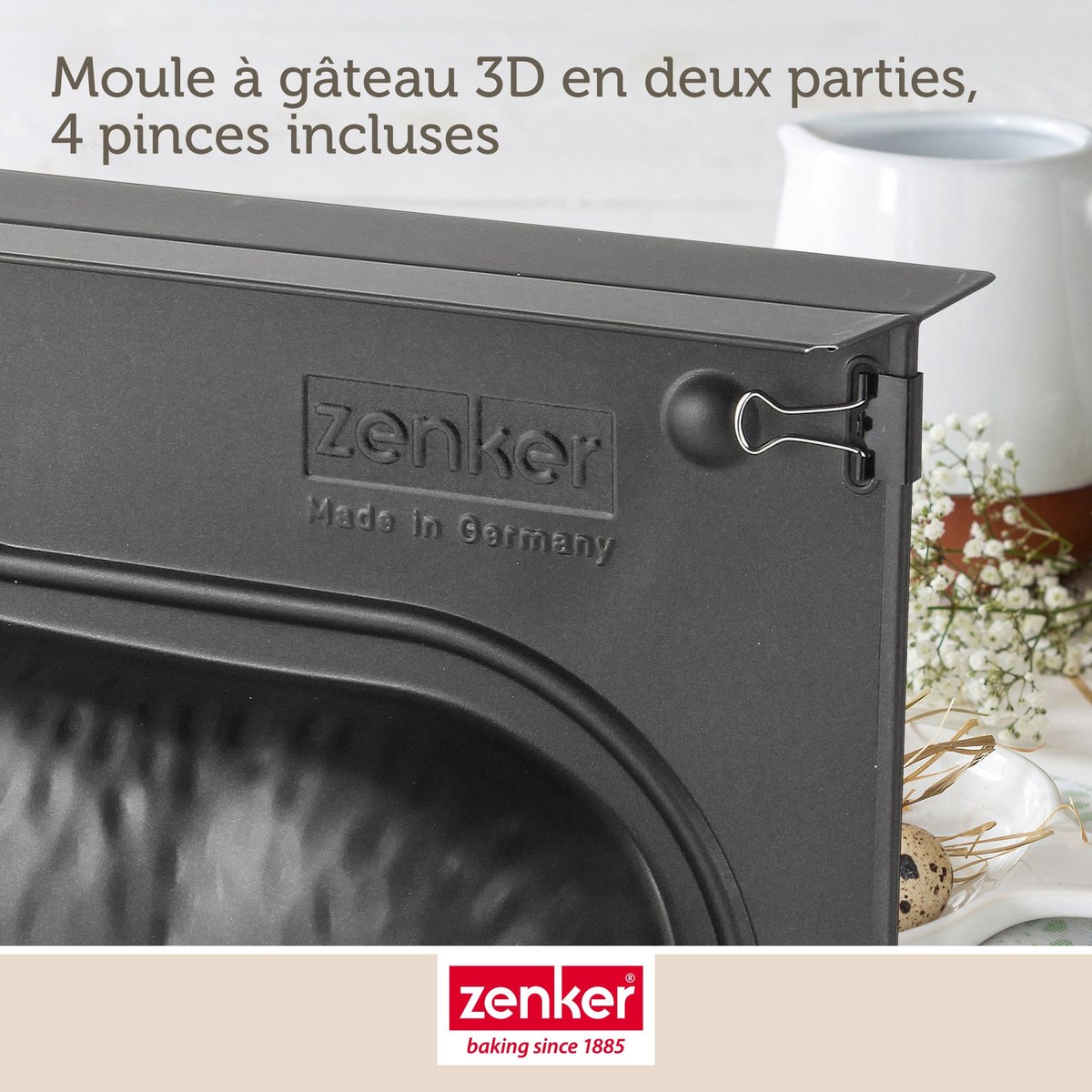 Lot de 2 moules à gâteaux 3D en forme d'agneau pascal noir, ZENKER
