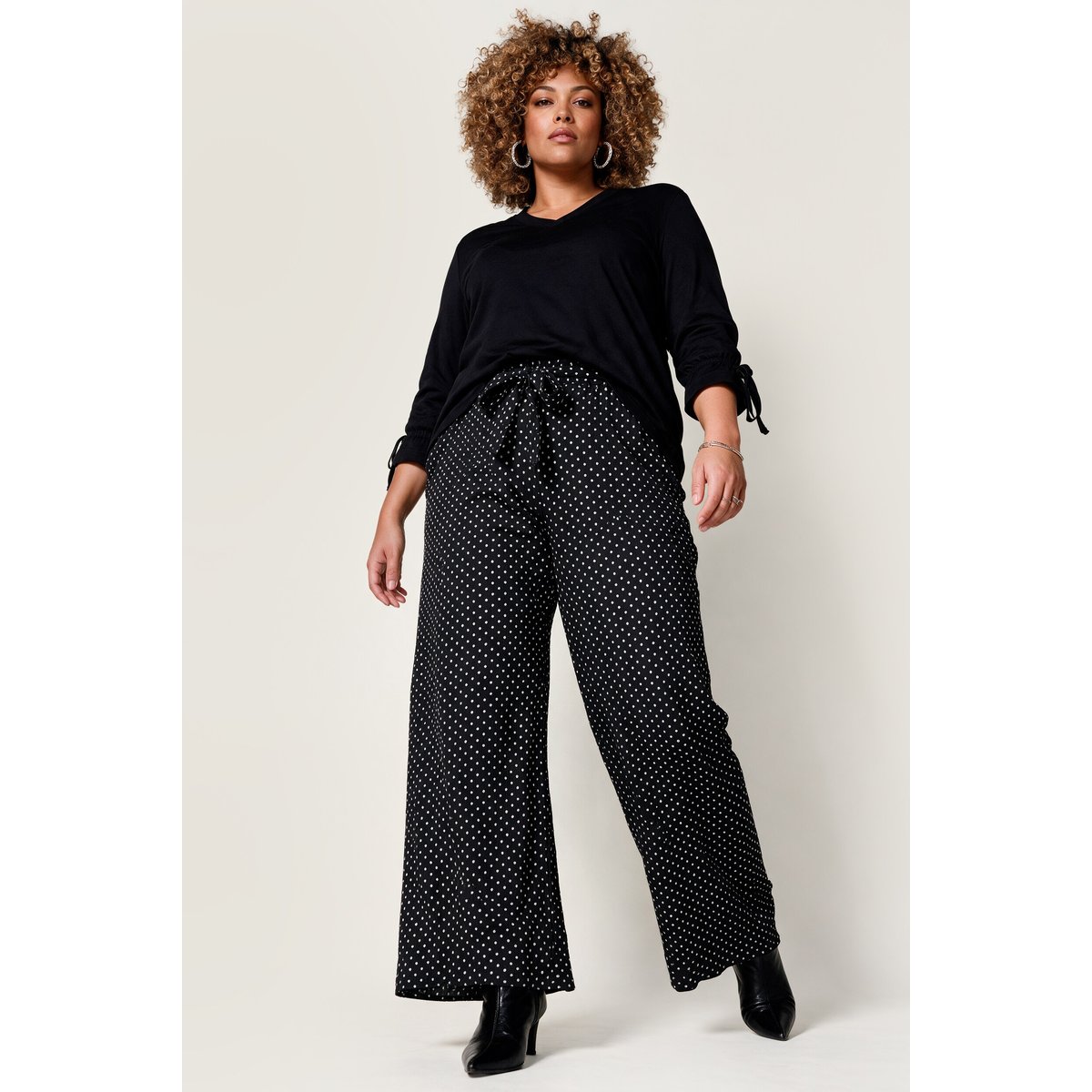Pantalon en jersey noir, ULLA POPKEN