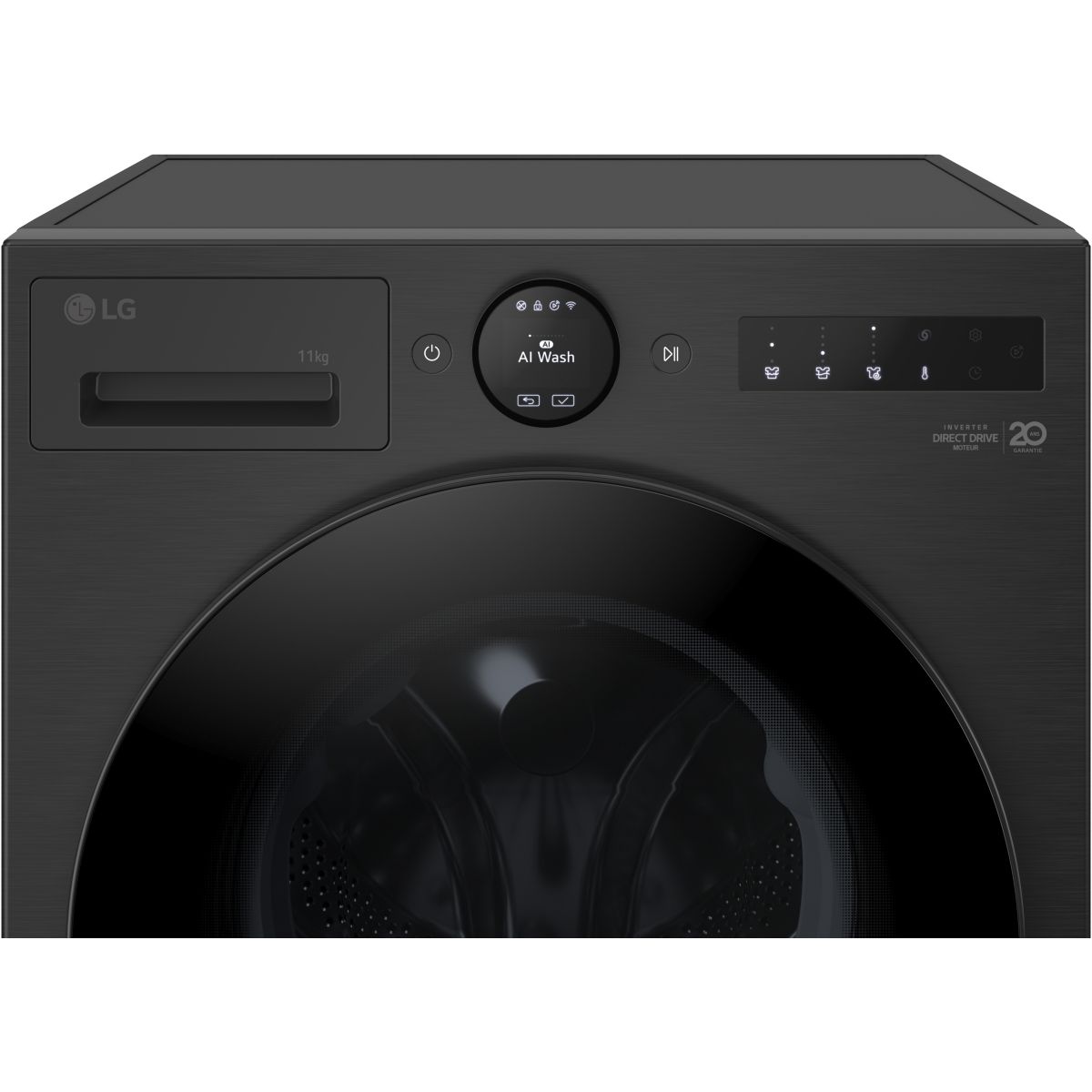 Lave linge hublot F14X76BSTA - 11 kg - 1400 tr/min - Classe A - Moteur direct drive - Autodosage - Wifi - Noir couleur unique, LG