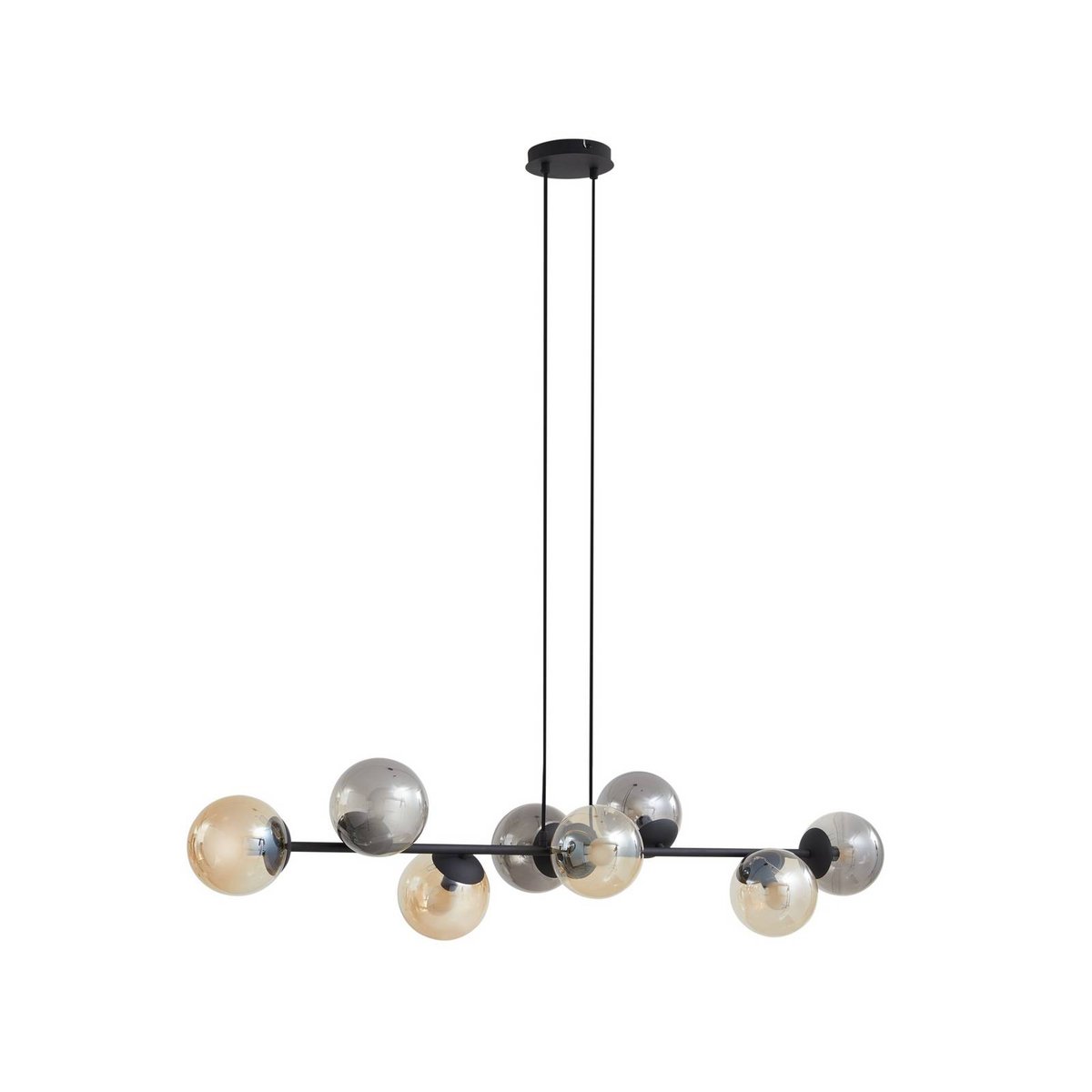 Suspension en métal moderne, Isamer noir, gris fumé, LINDBY