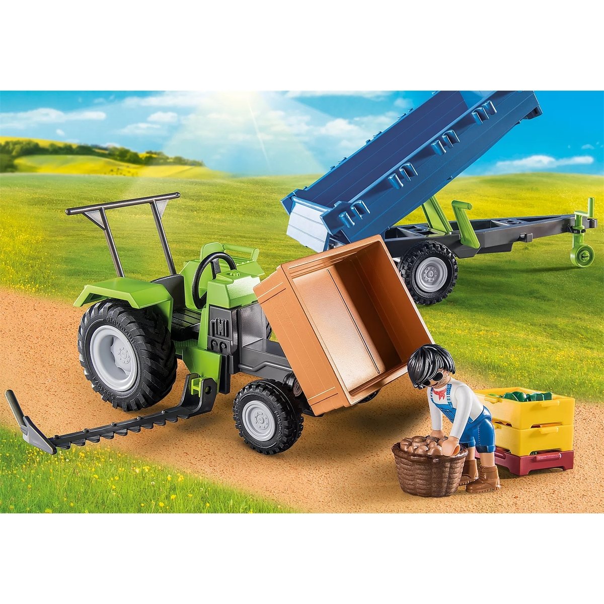 Tracteur avec remorque multicolore, PLAYMOBIL