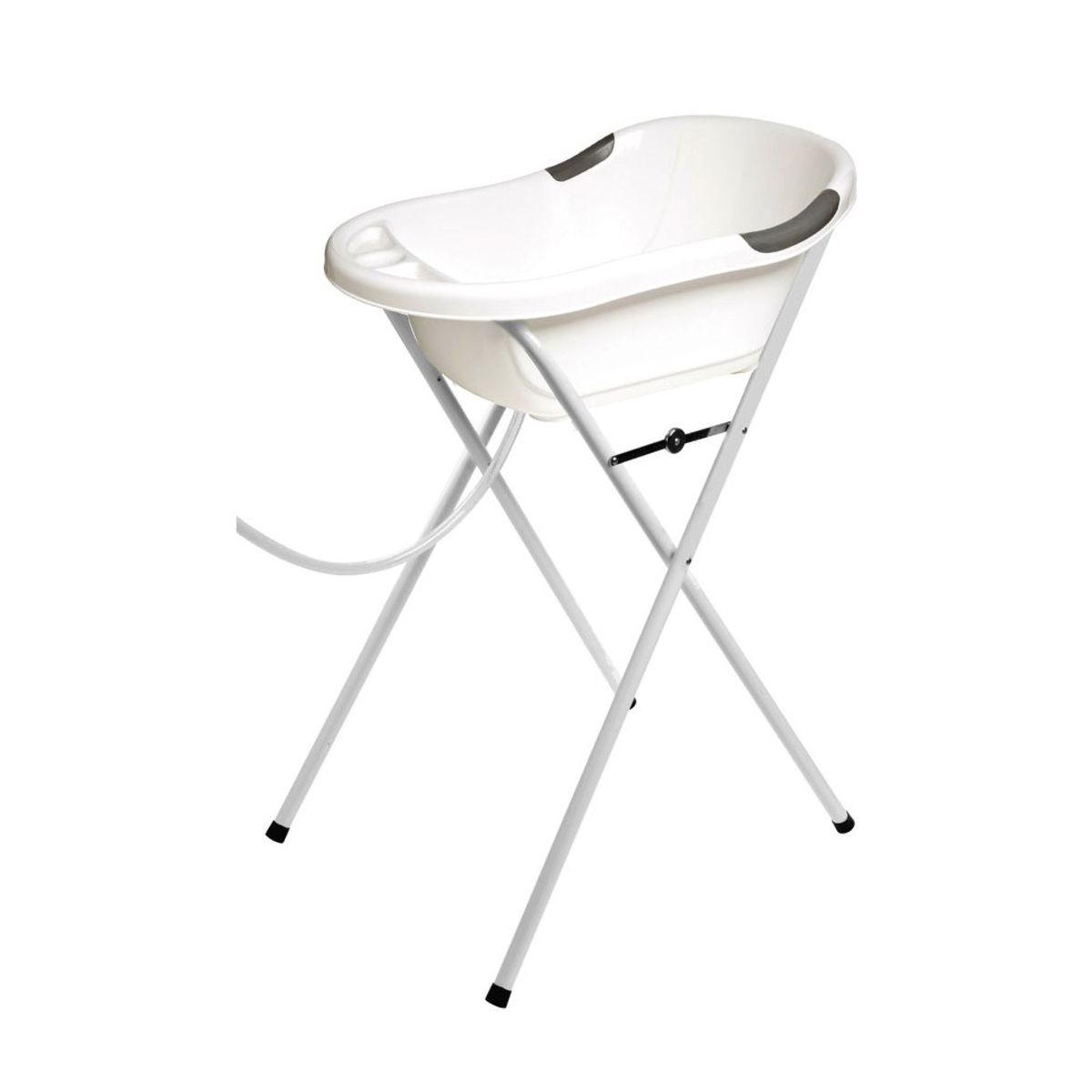 Baignoire bébé blanche avec vidange + support à pied blanc, DBB REMOND