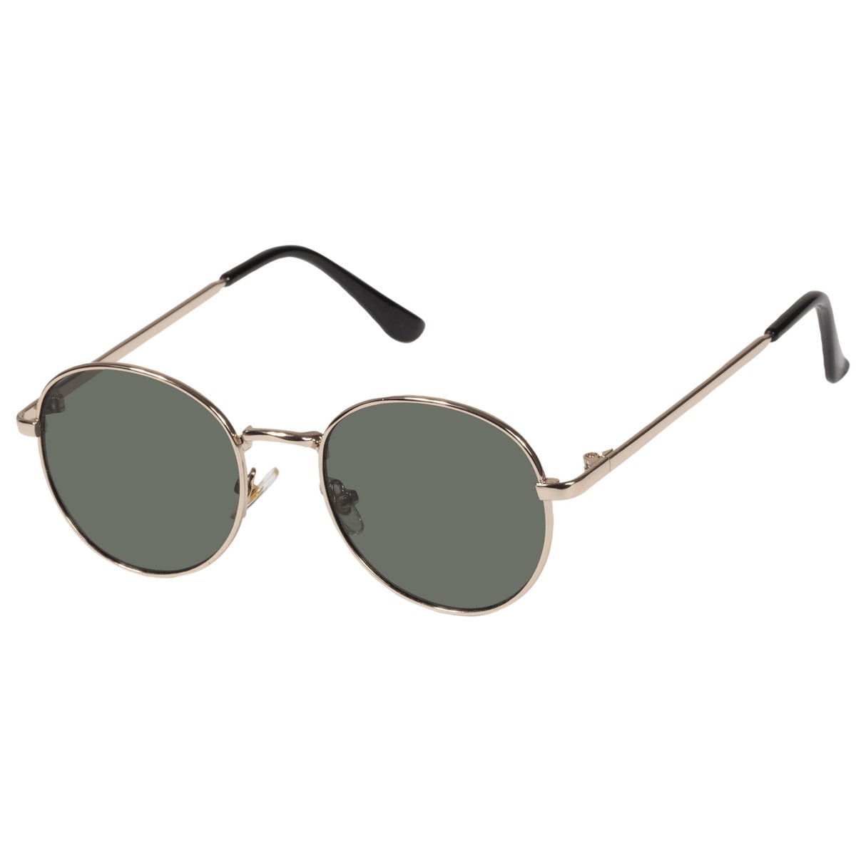 Lunettes de soleil forme ronde, 10 à 12 ans, branches métal, verres polycarbonates catégorie 3 jaune doré, ISOTONER