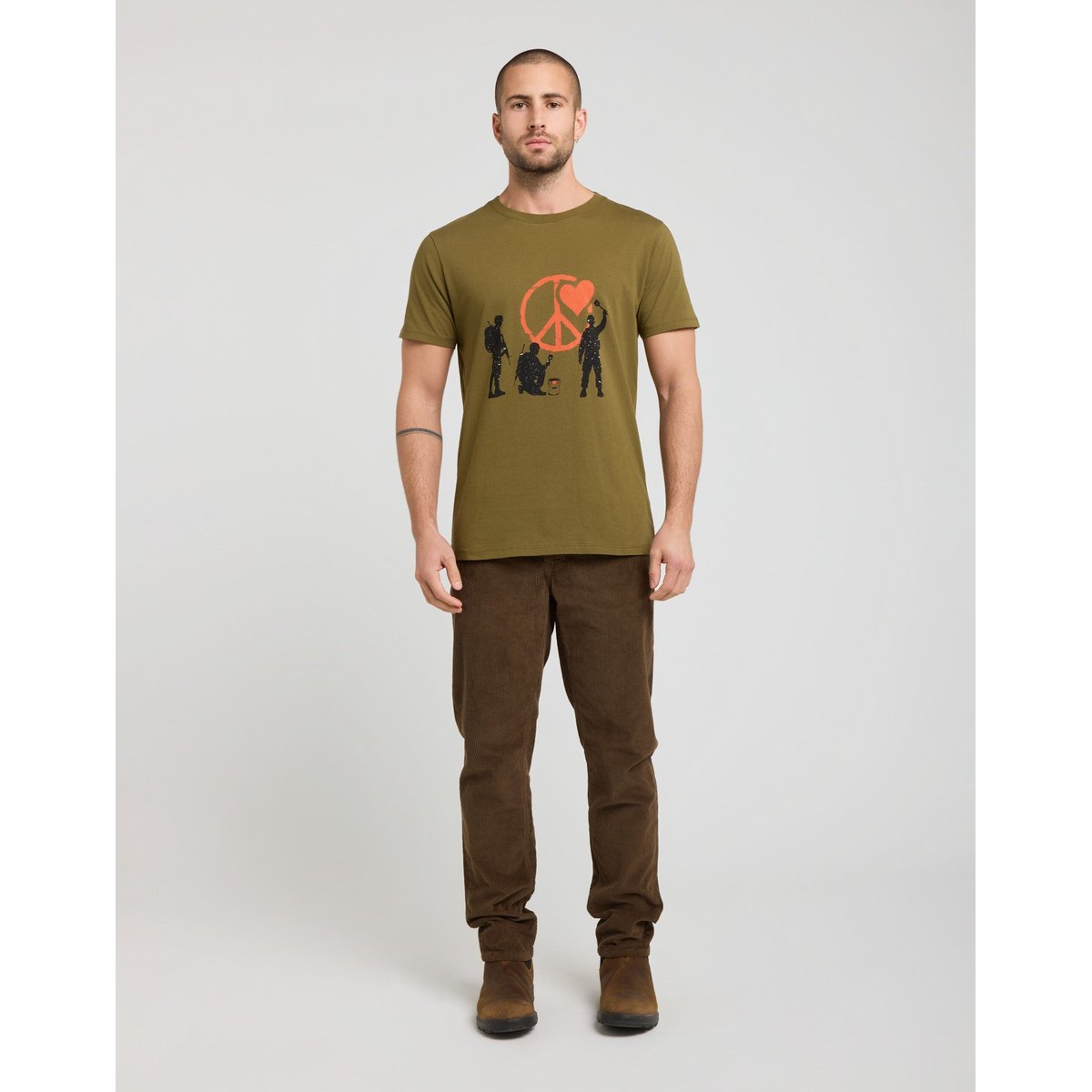 PANTALON REGULAR VELOURS ROYMOB marron, PULLIN