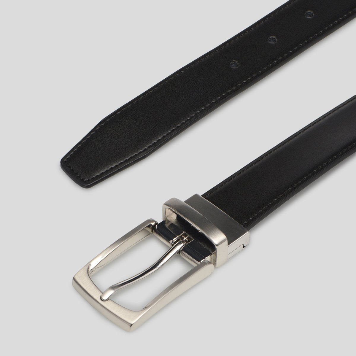 Ceinture En Cuir Reversible marine, MONOPRIX