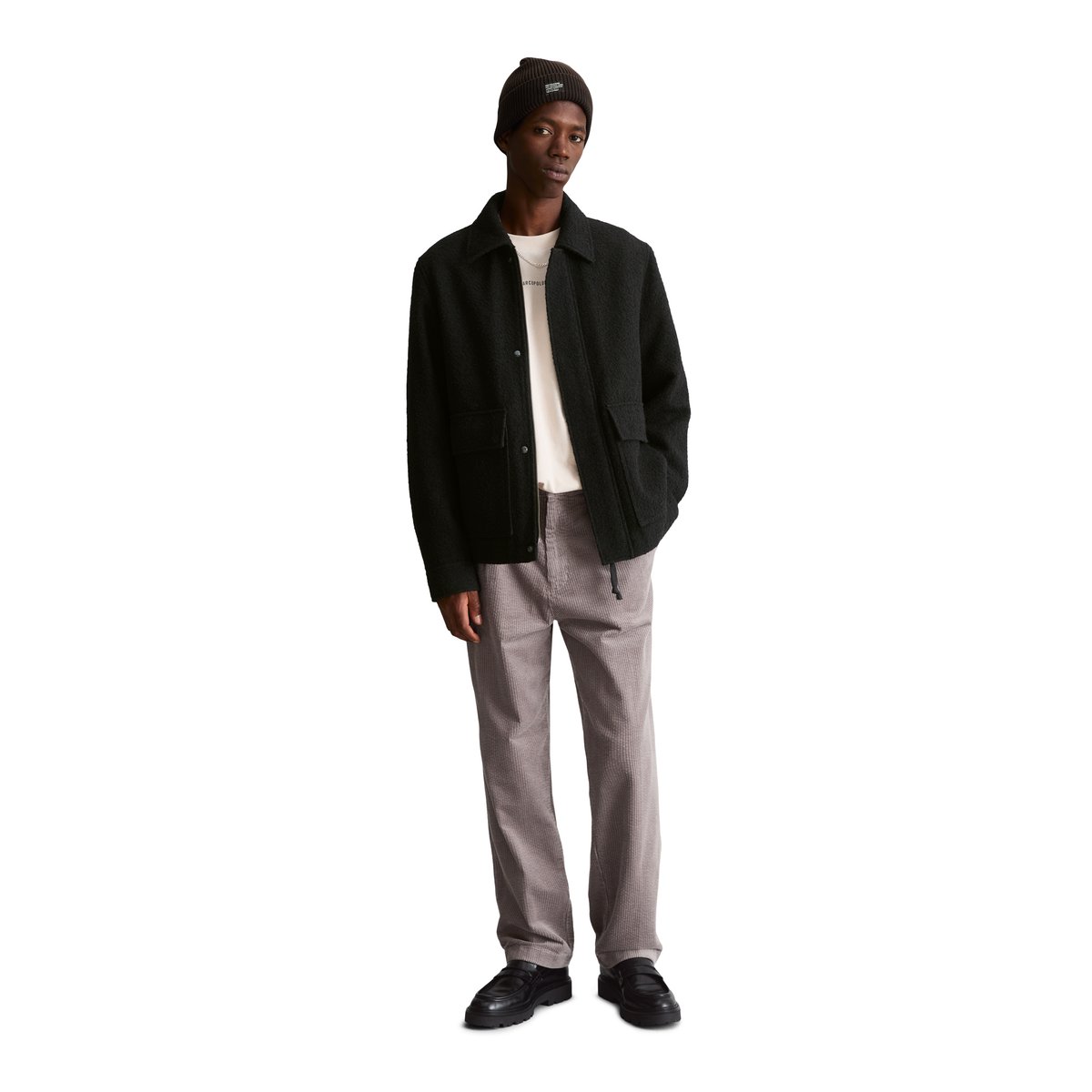 Veste en laine coupe classique en bouclé doux contenant des fibres recyclées noir, MARC O’POLO DENIM