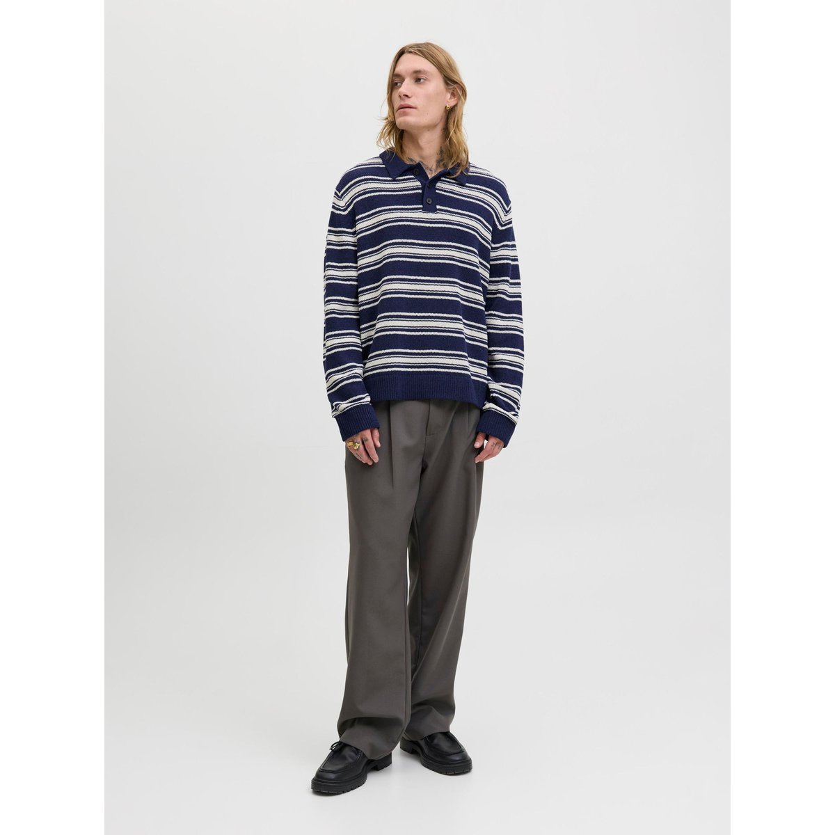 Polo Tricoté bleue - ocean cavern 1, JACK & JONES