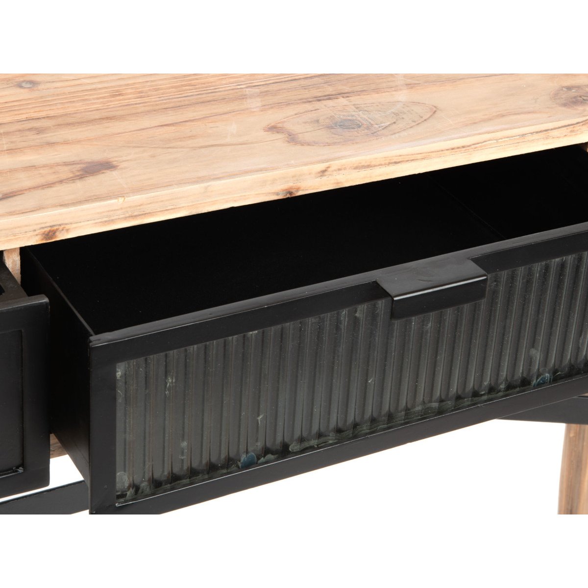 Console noire sapin et fer marron, AMADEUS