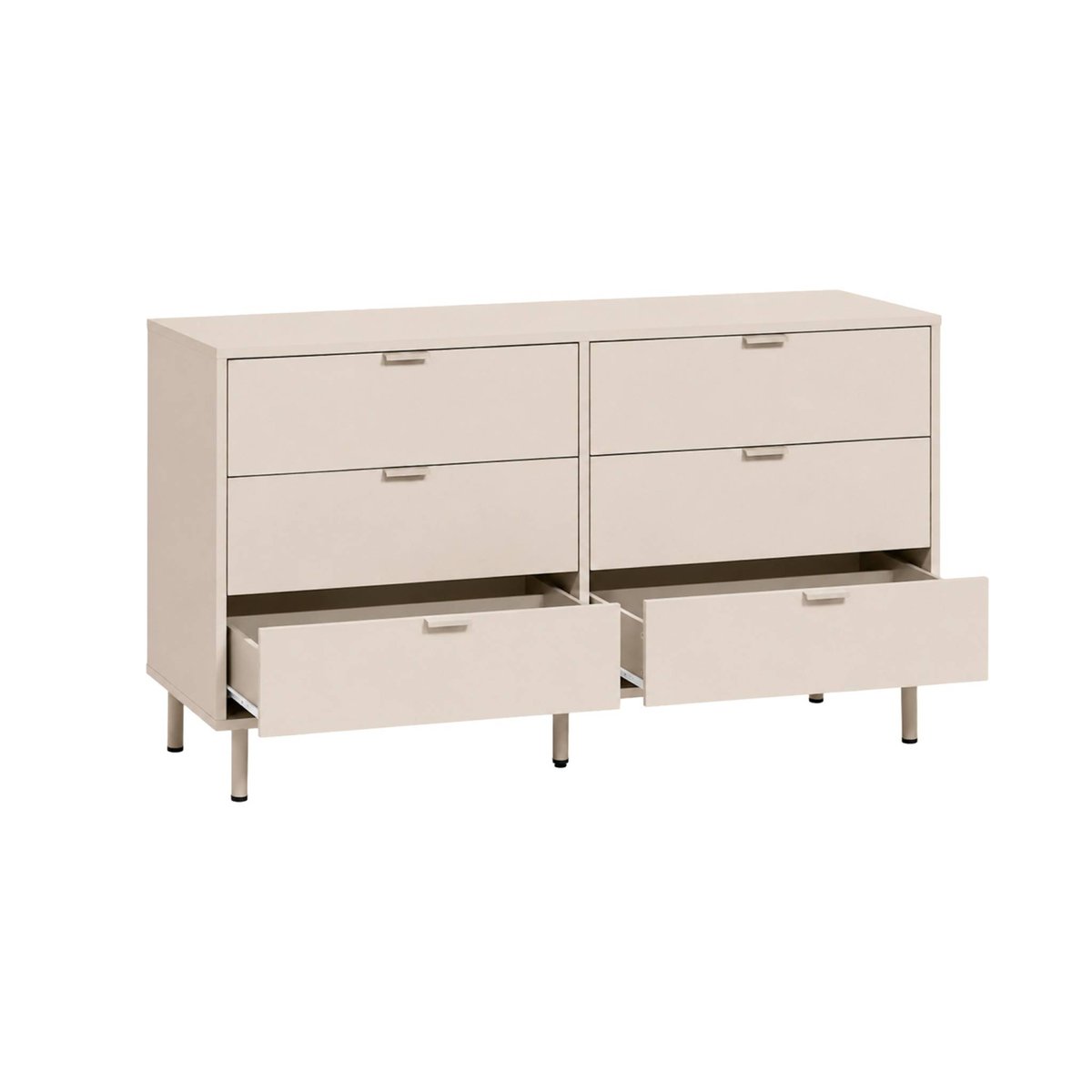 Commode décor bois et métal 6 tiroirs ELLIE beige, SWEEEK