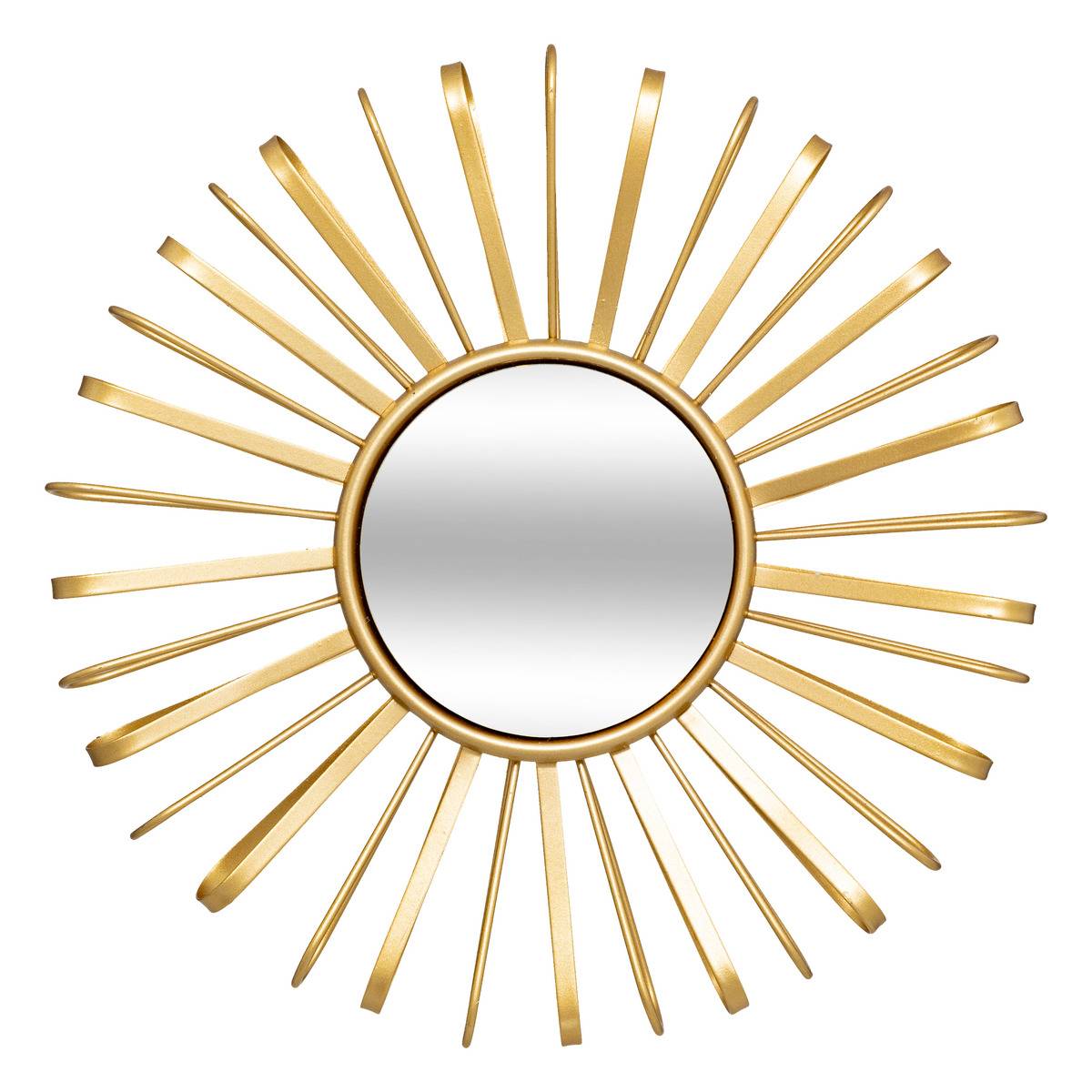 Lot de 3 miroirs soleil en métal WARREN doré, ATMOSPHERA
