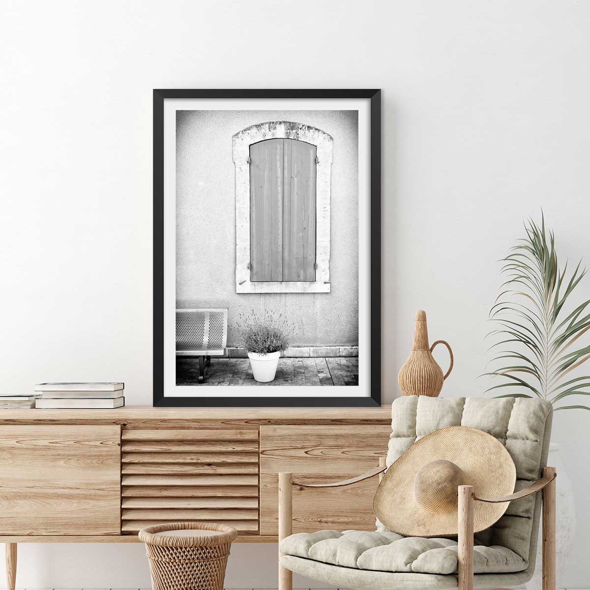 Affiche photo ma provence affiche + cadre en bois - noir, HEXOA