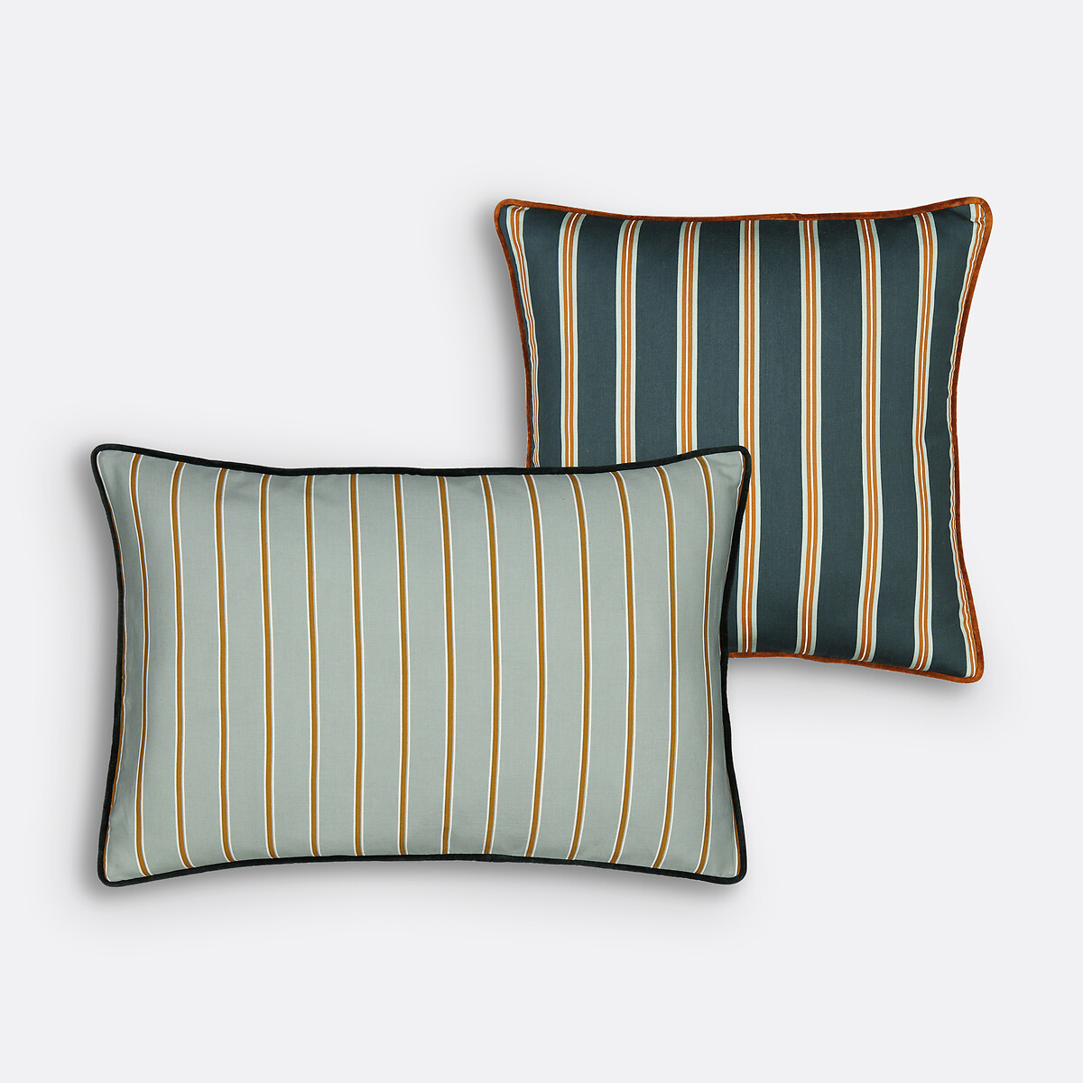 Housse de coussin rayée 60x40 cm, Georgio vert de gris, LA REDOUTE INTERIEURS