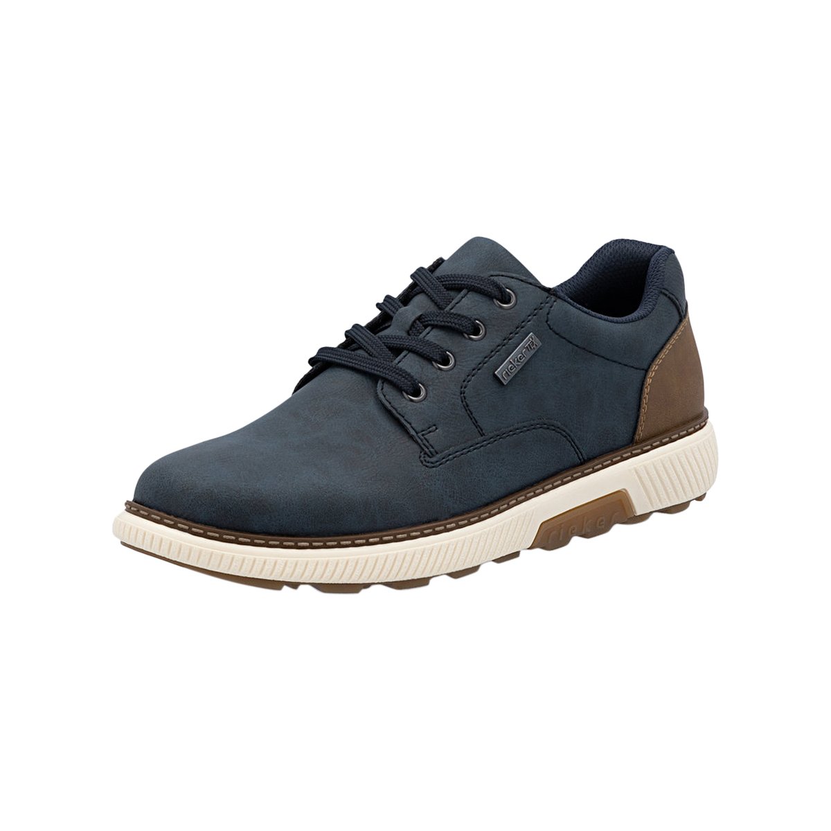 Basket Basse Cuir Clarino bleu, RIEKER