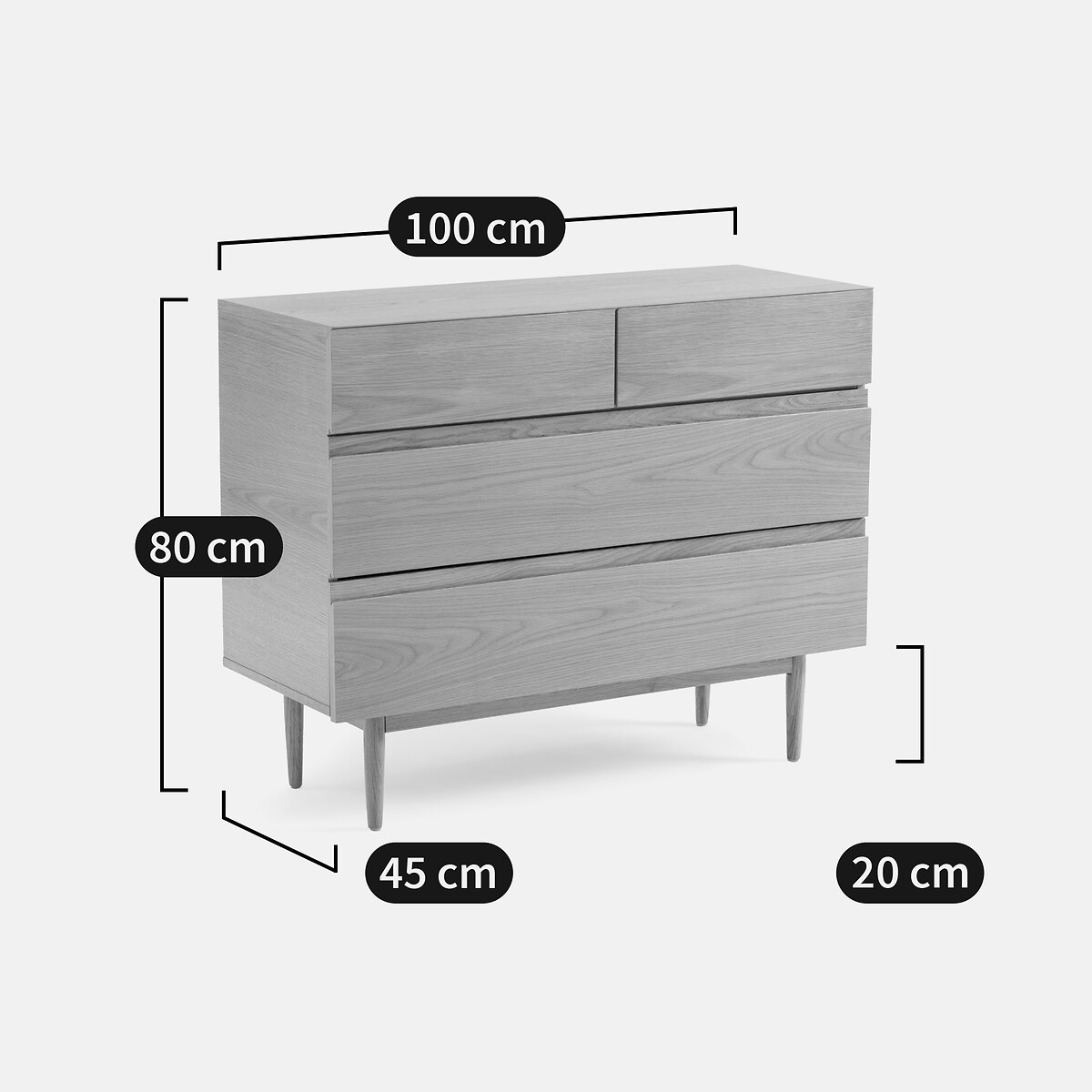 Commode 4 tiroirs Laval naturel, LA REDOUTE INTERIEURS