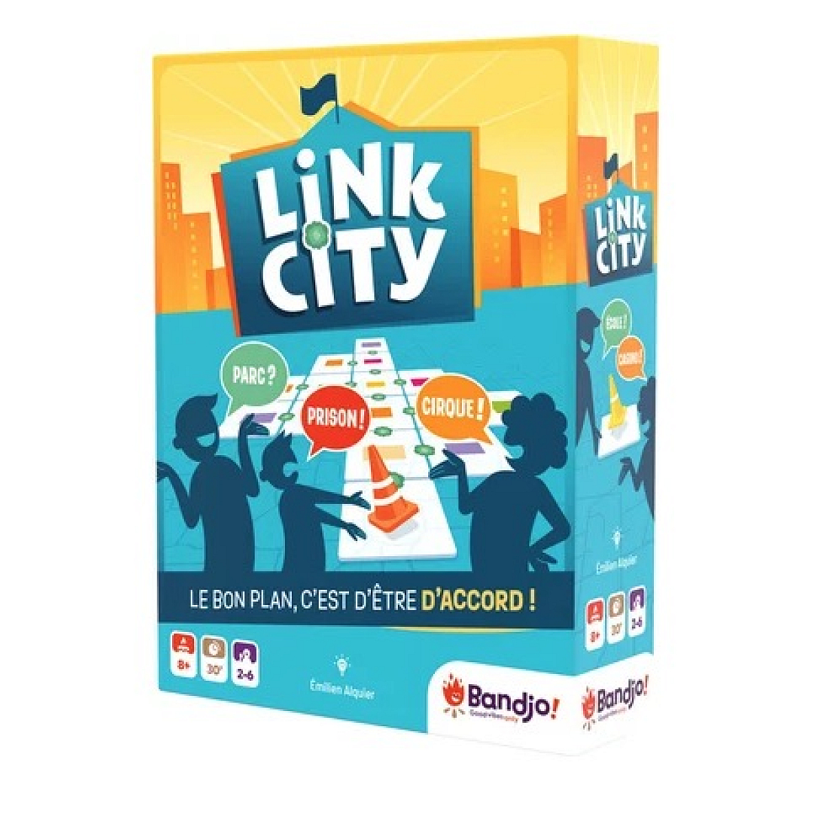 Link City - Jeu de d ambiance cooperatif couleur unique, BANDJO