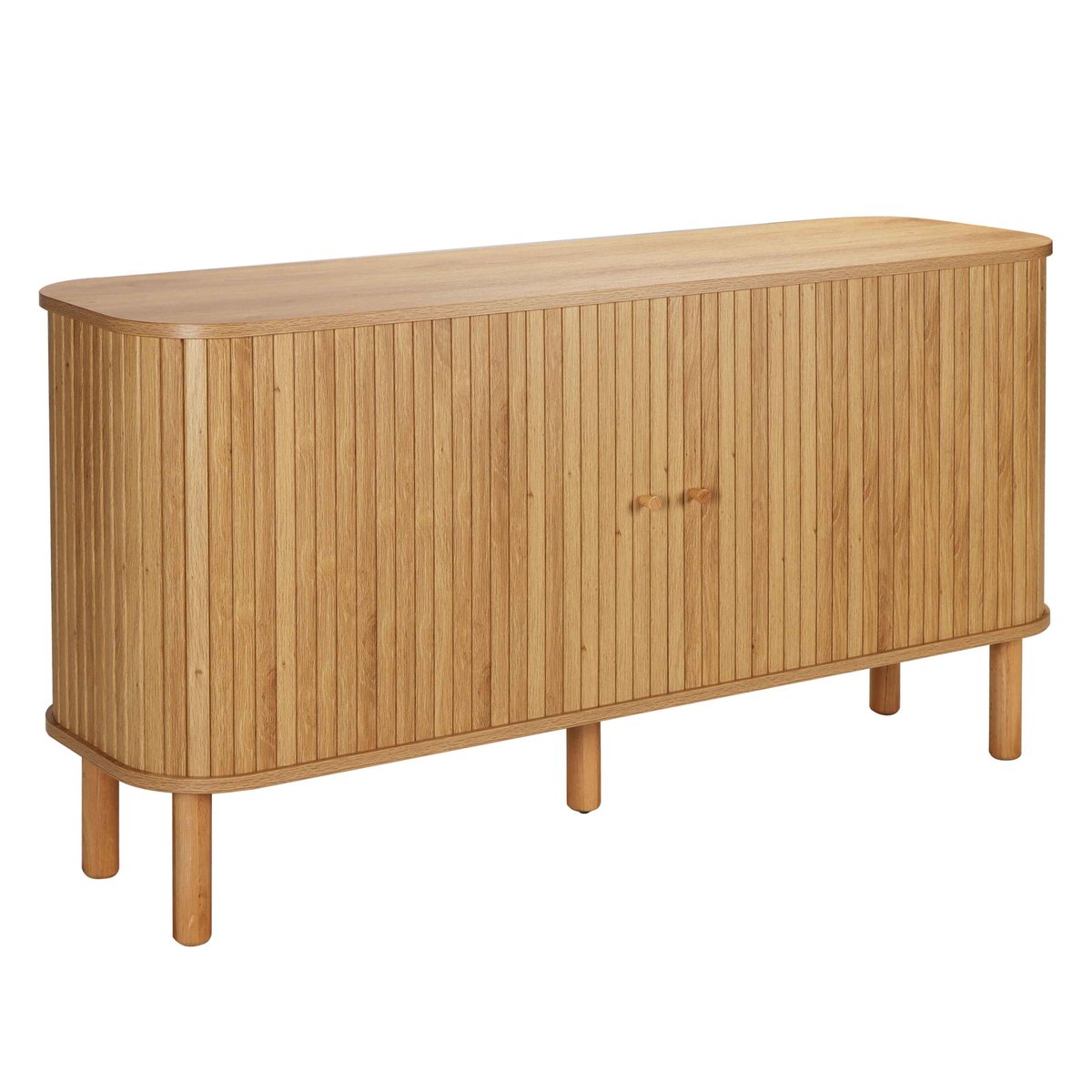 Buffet effet bois 2 portes 140 cm , TAYLOR bois clair, OVIALA