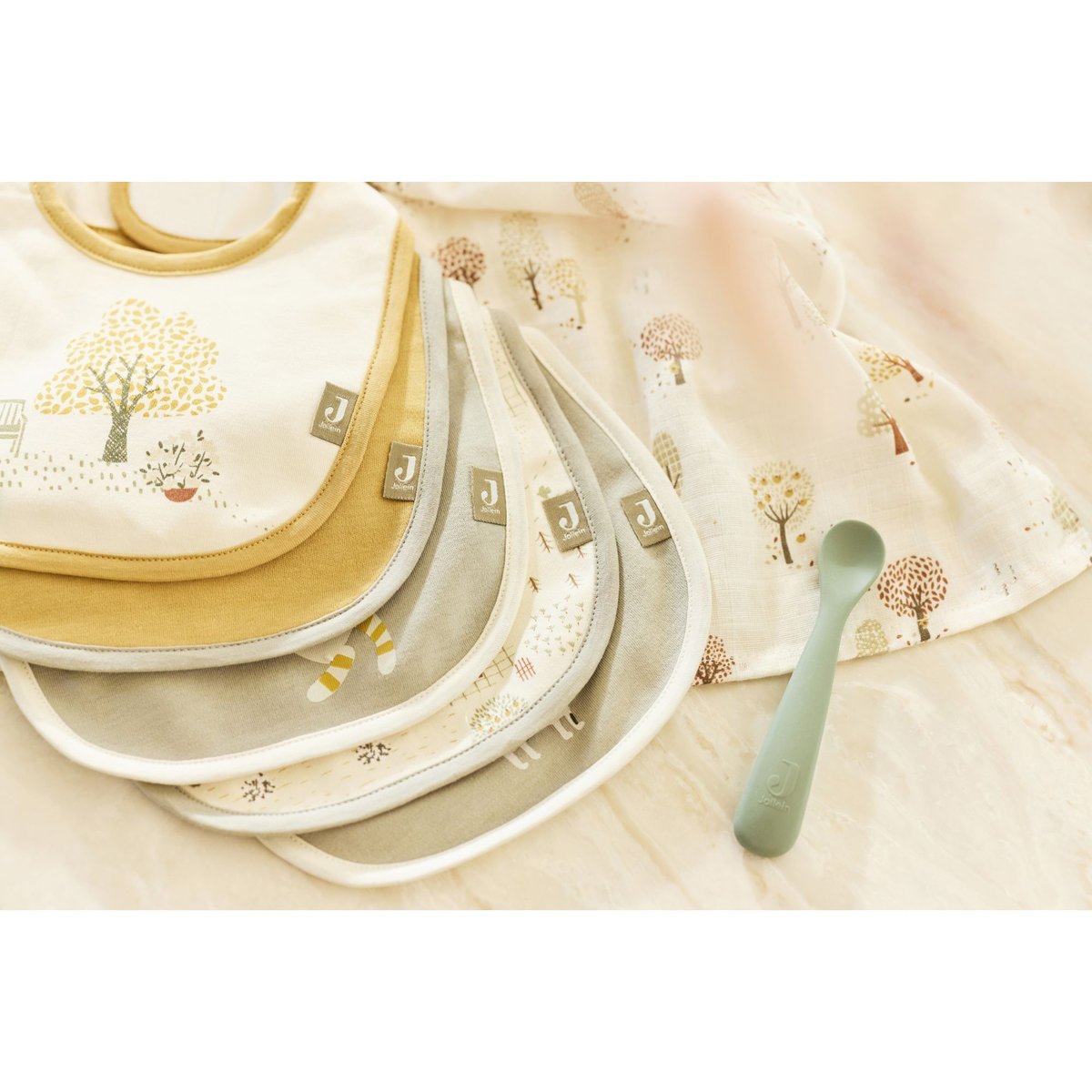 Lot de 3 langes gaze de coton beige, JOLLEIN