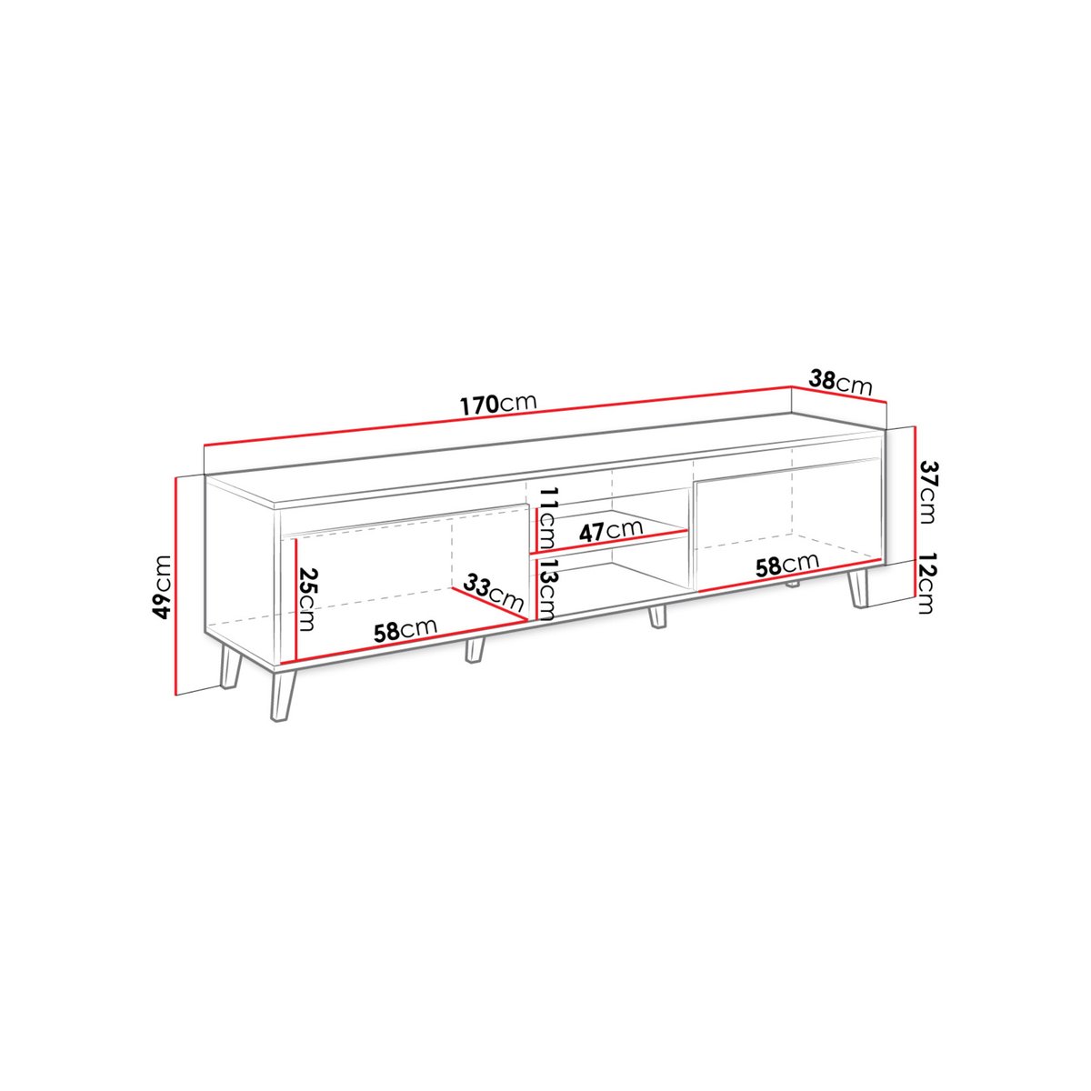 Meuble TV effet bois style industriel, LORD bois, BEST MOBILIER