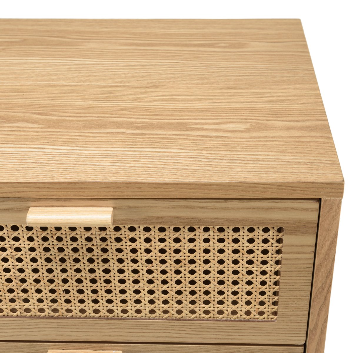 Commode 3 tiroirs bois clair et cannage ALGA bois naturel, PIER IMPORT
