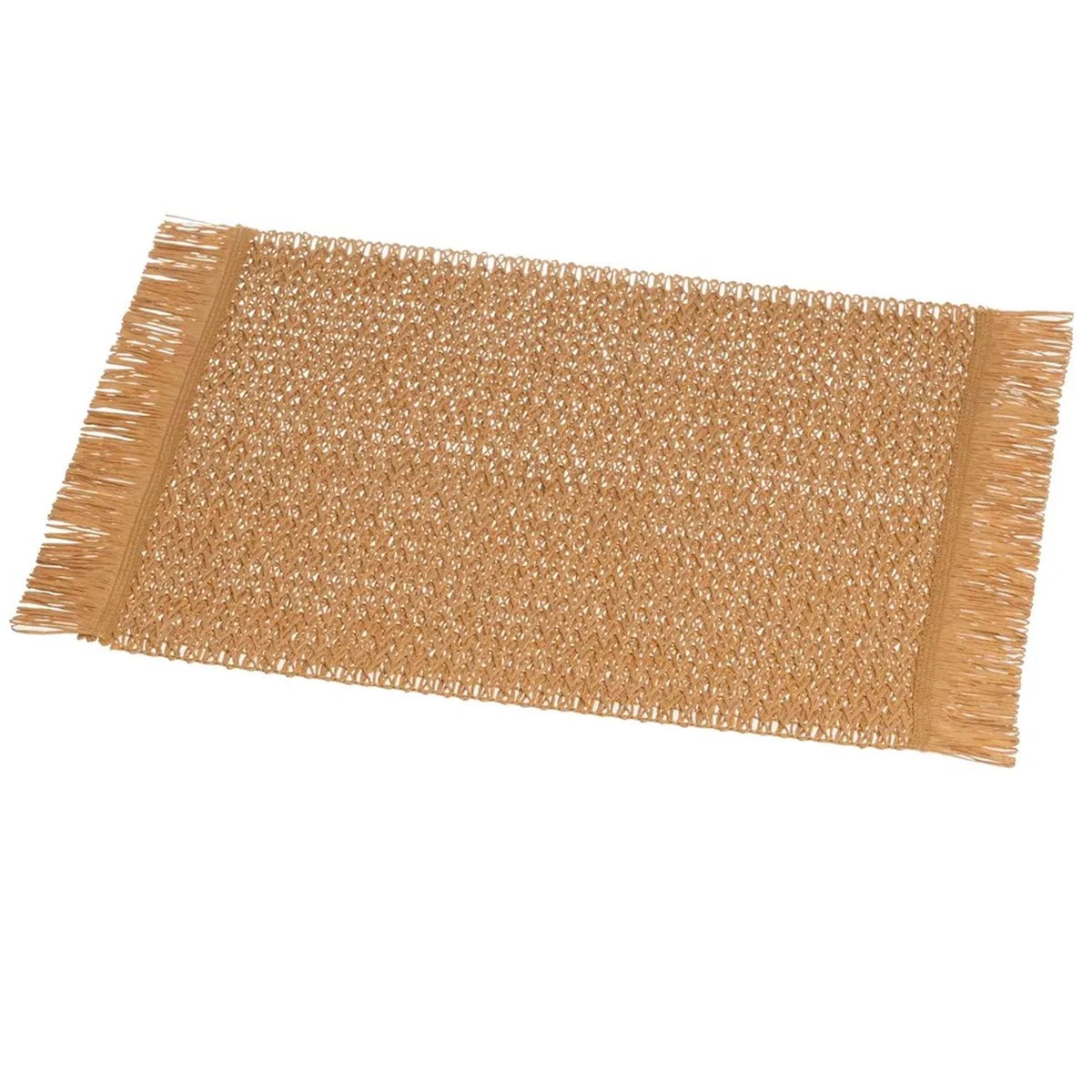 Set de 3 sets de table rectangulaires en fibre beige, vert, marron multicolore, WADIGA